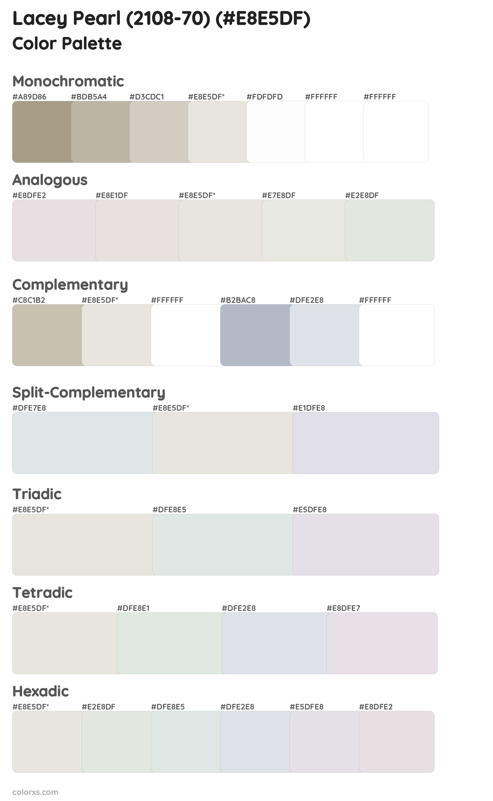 Lacey Pearl (2108-70) Color Scheme Palettes