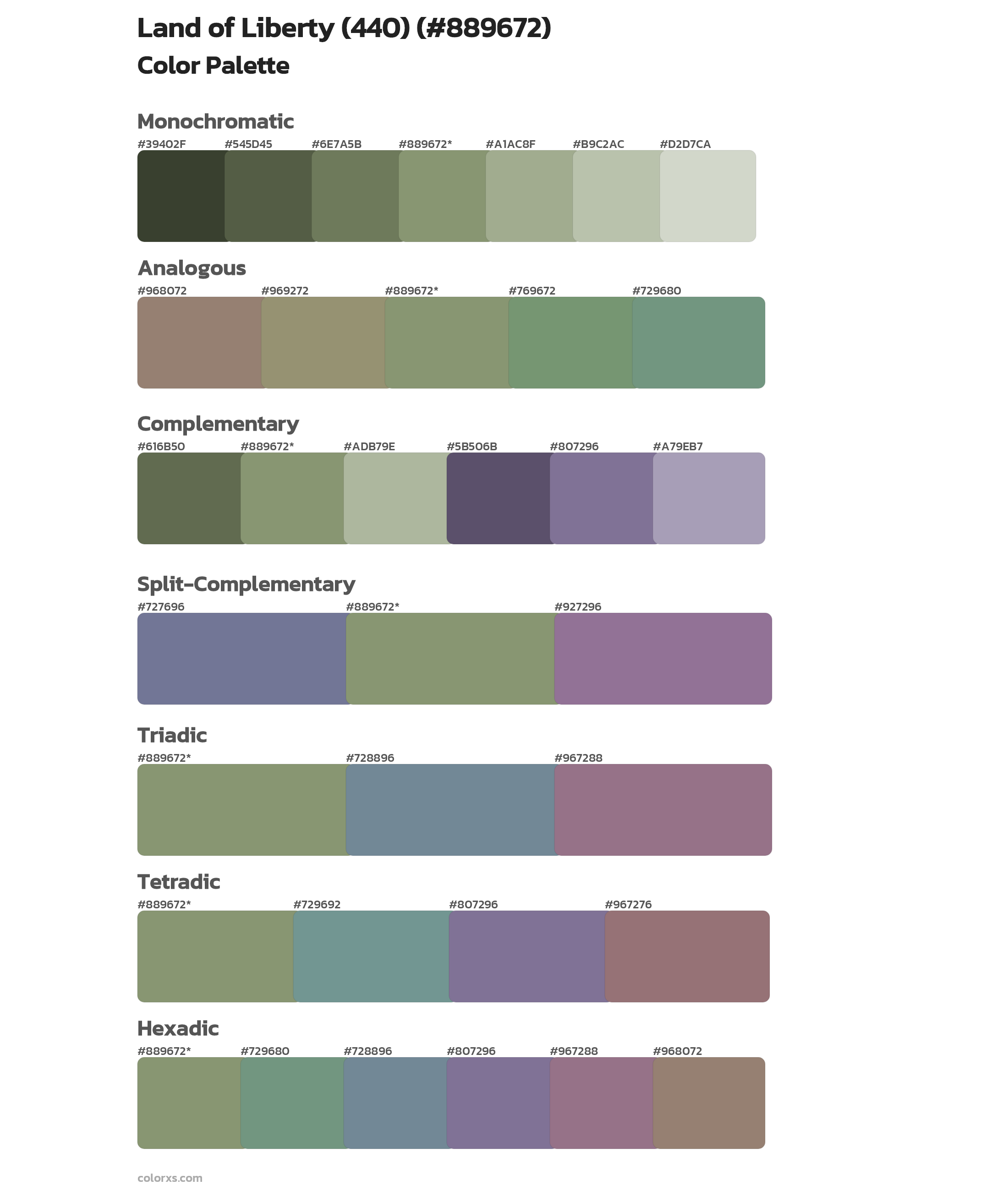 Land of Liberty (440) Color Scheme Palettes