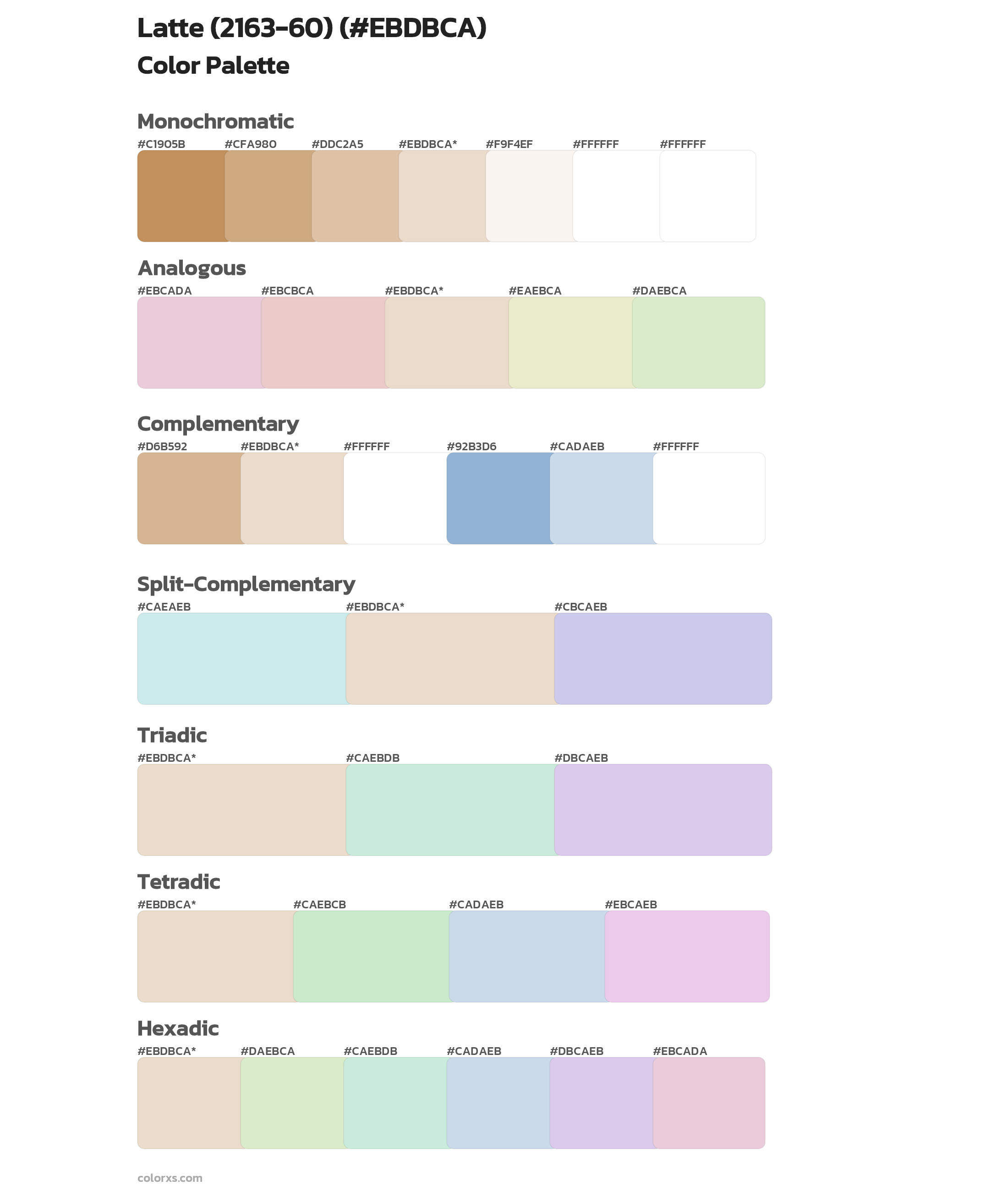 Latte (2163-60) Color Scheme Palettes