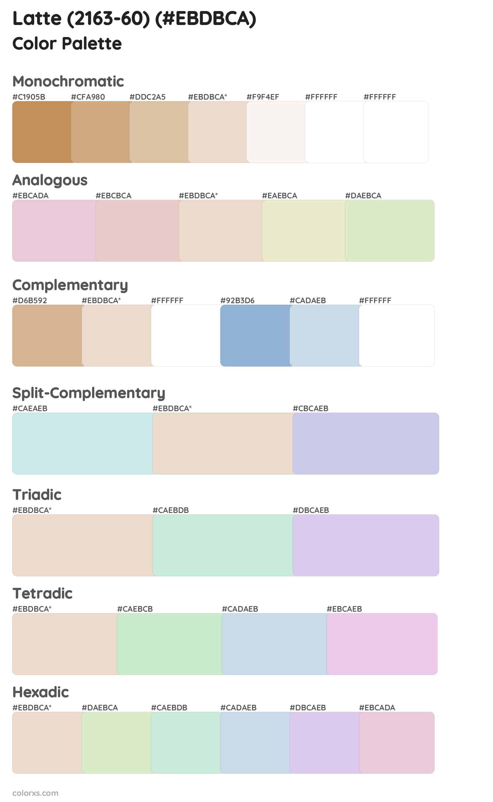 Latte (2163-60) Color Scheme Palettes