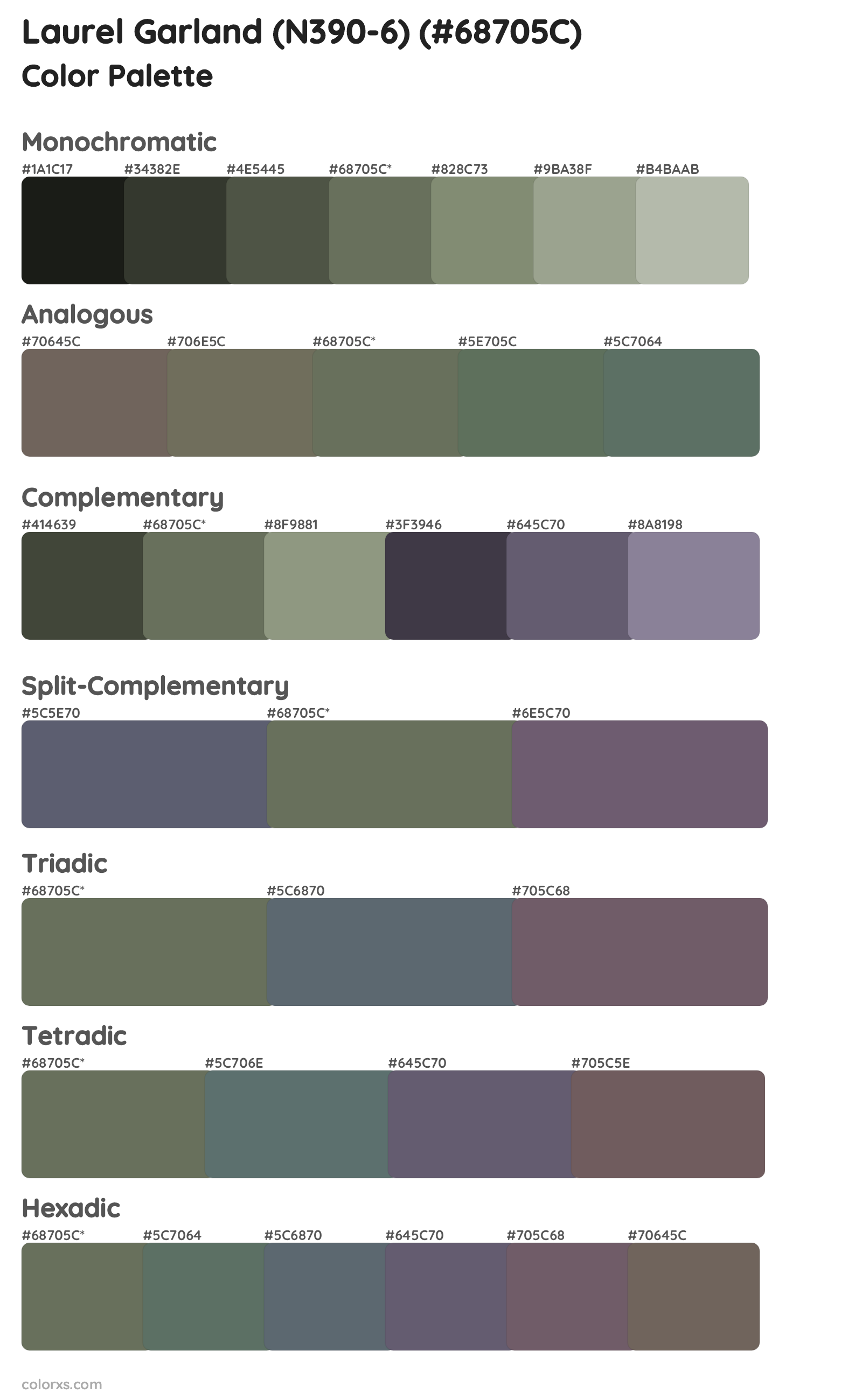 Laurel Garland (N390-6) Color Scheme Palettes