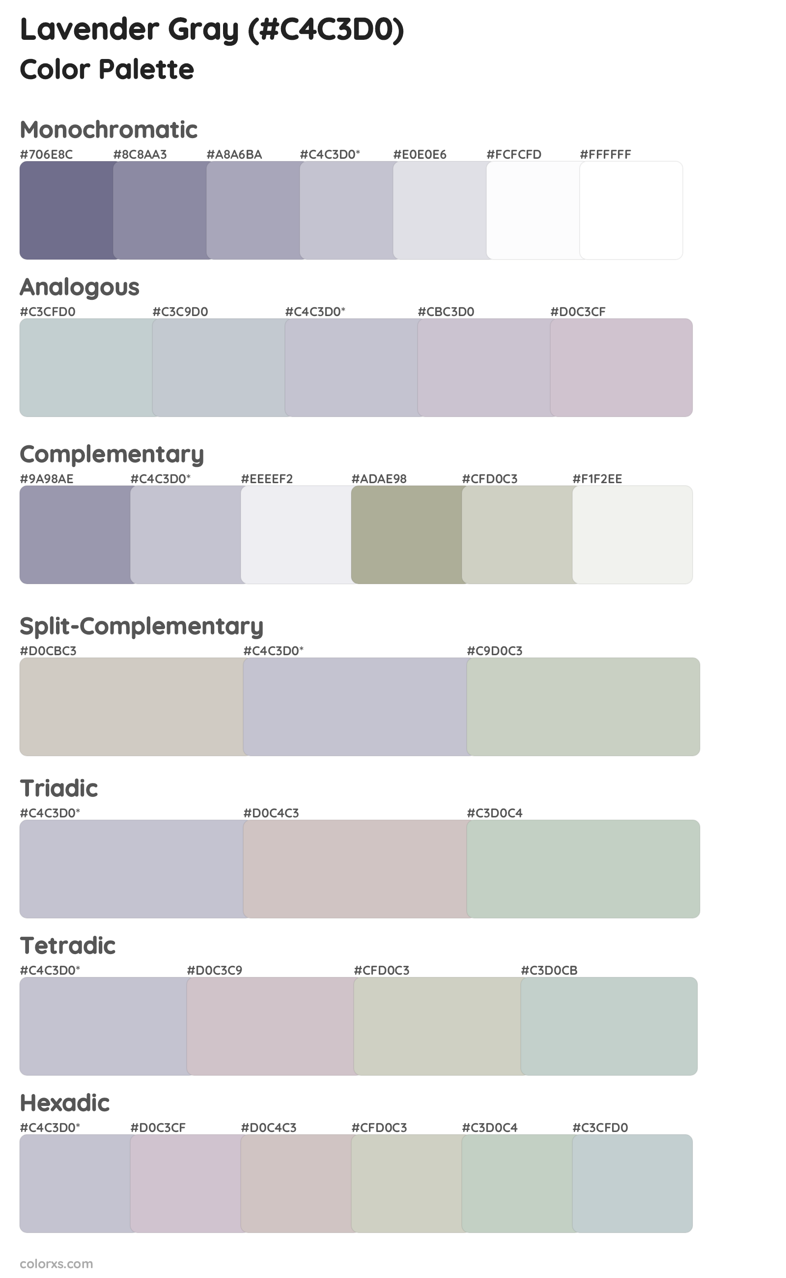 Lavender Gray Color Scheme Palettes