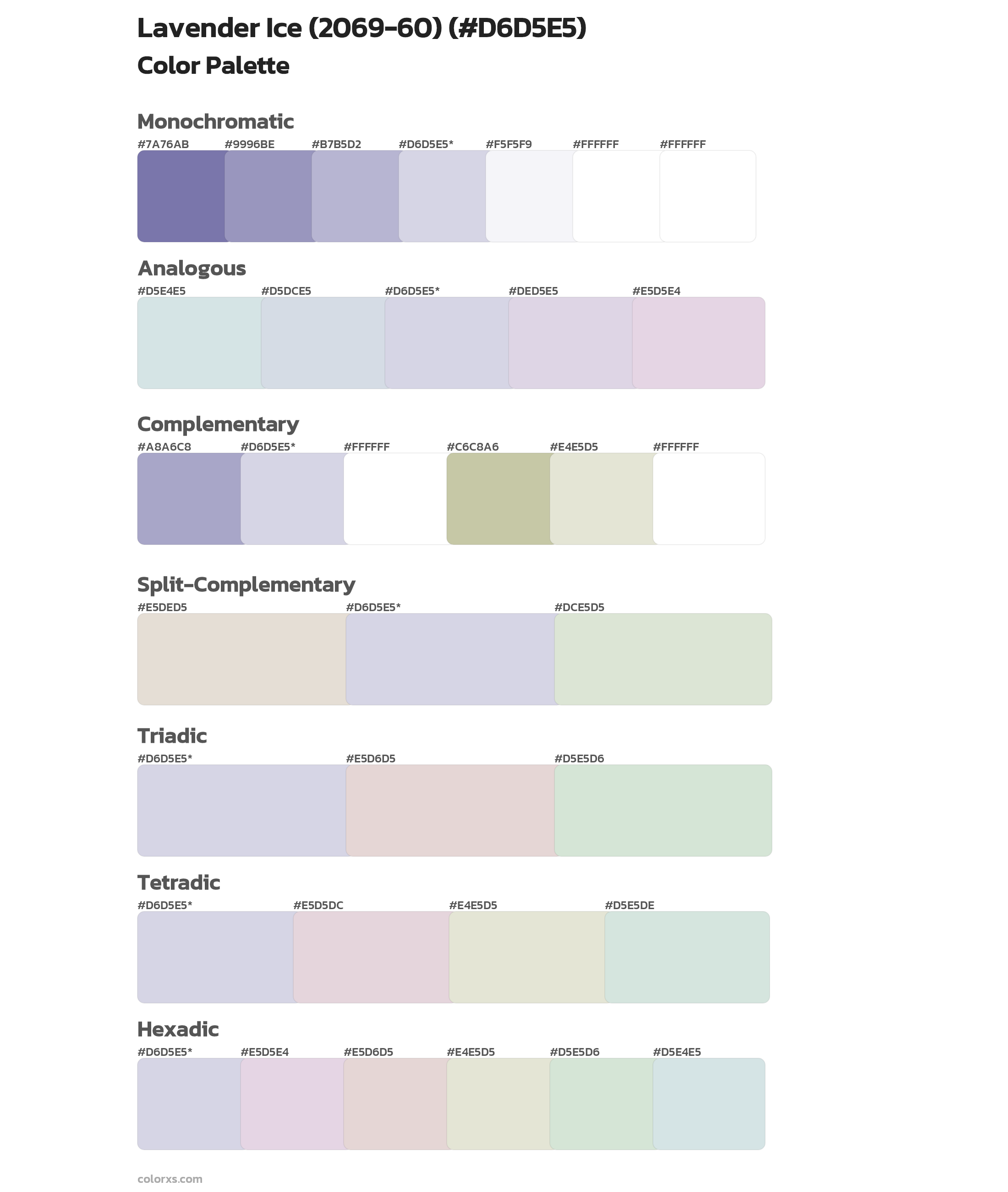 Lavender Ice (2069-60) Color Scheme Palettes