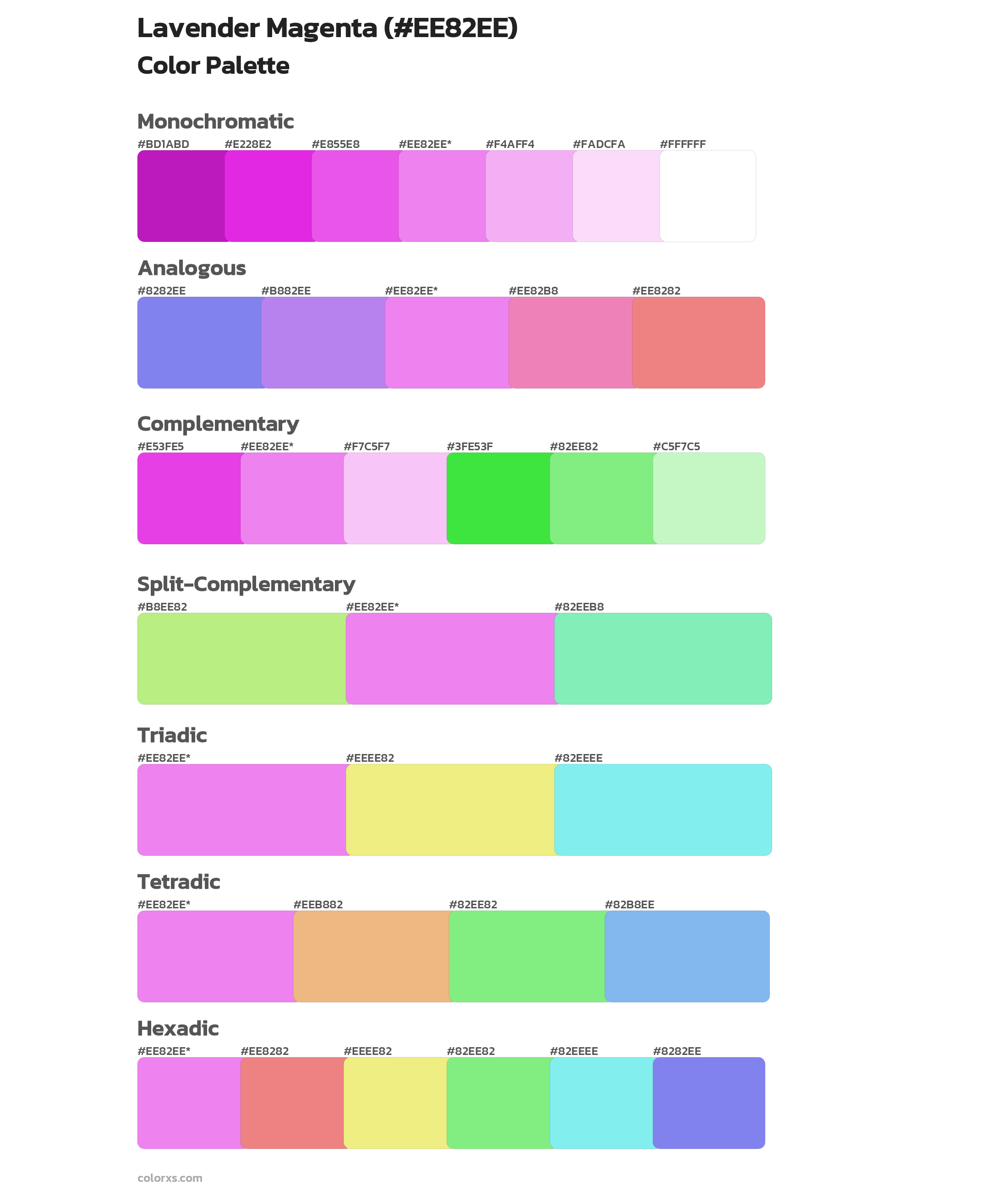 Lavender Magenta Color Scheme Palettes