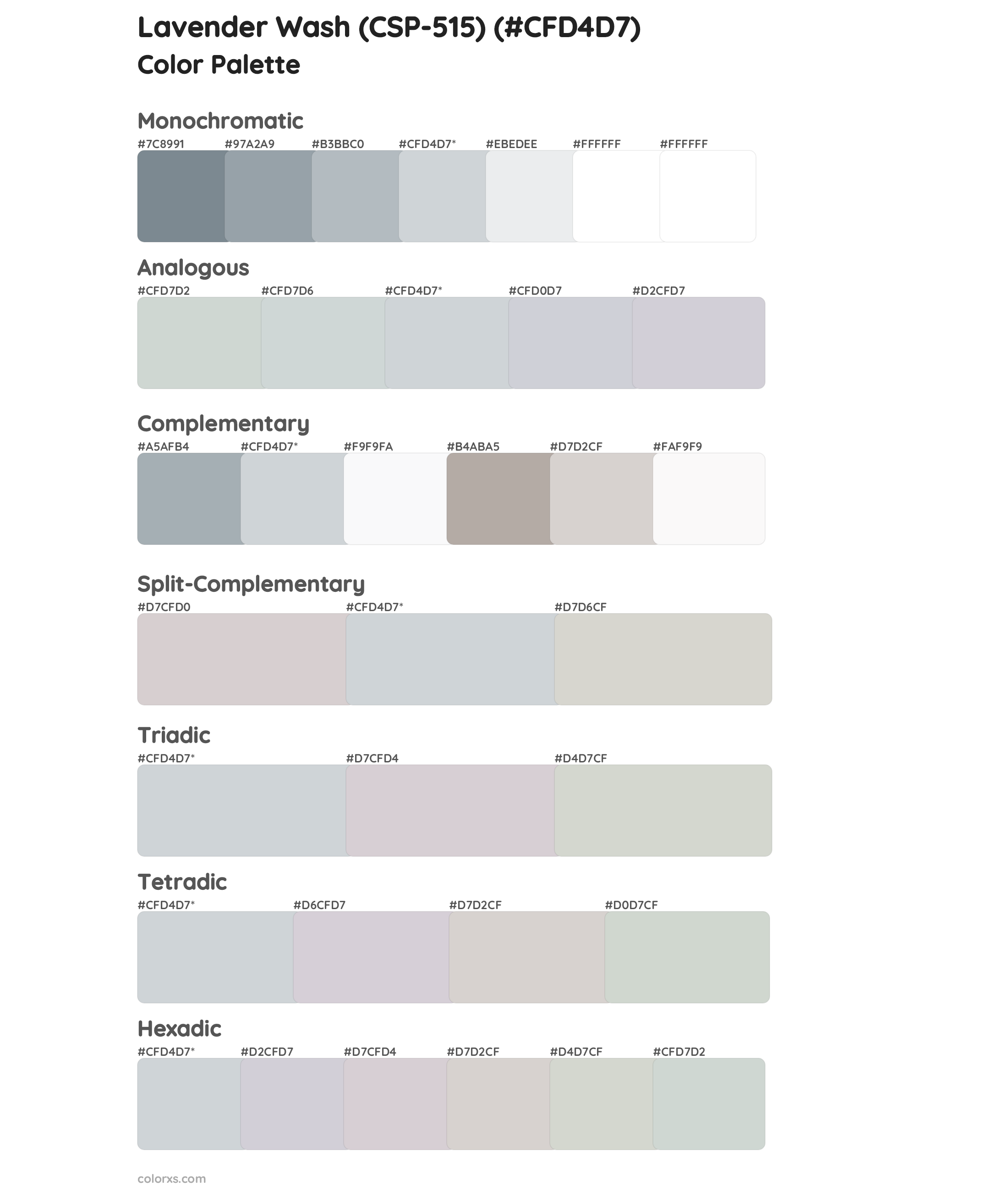 Lavender Wash (CSP-515) Color Scheme Palettes