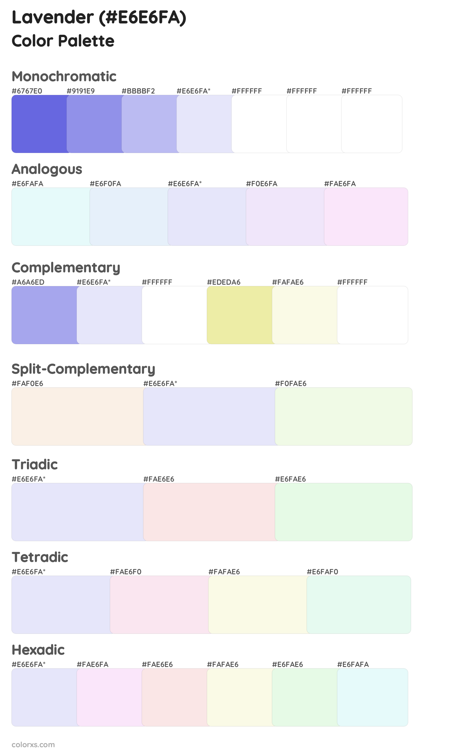 Lavender Color Scheme Palettes