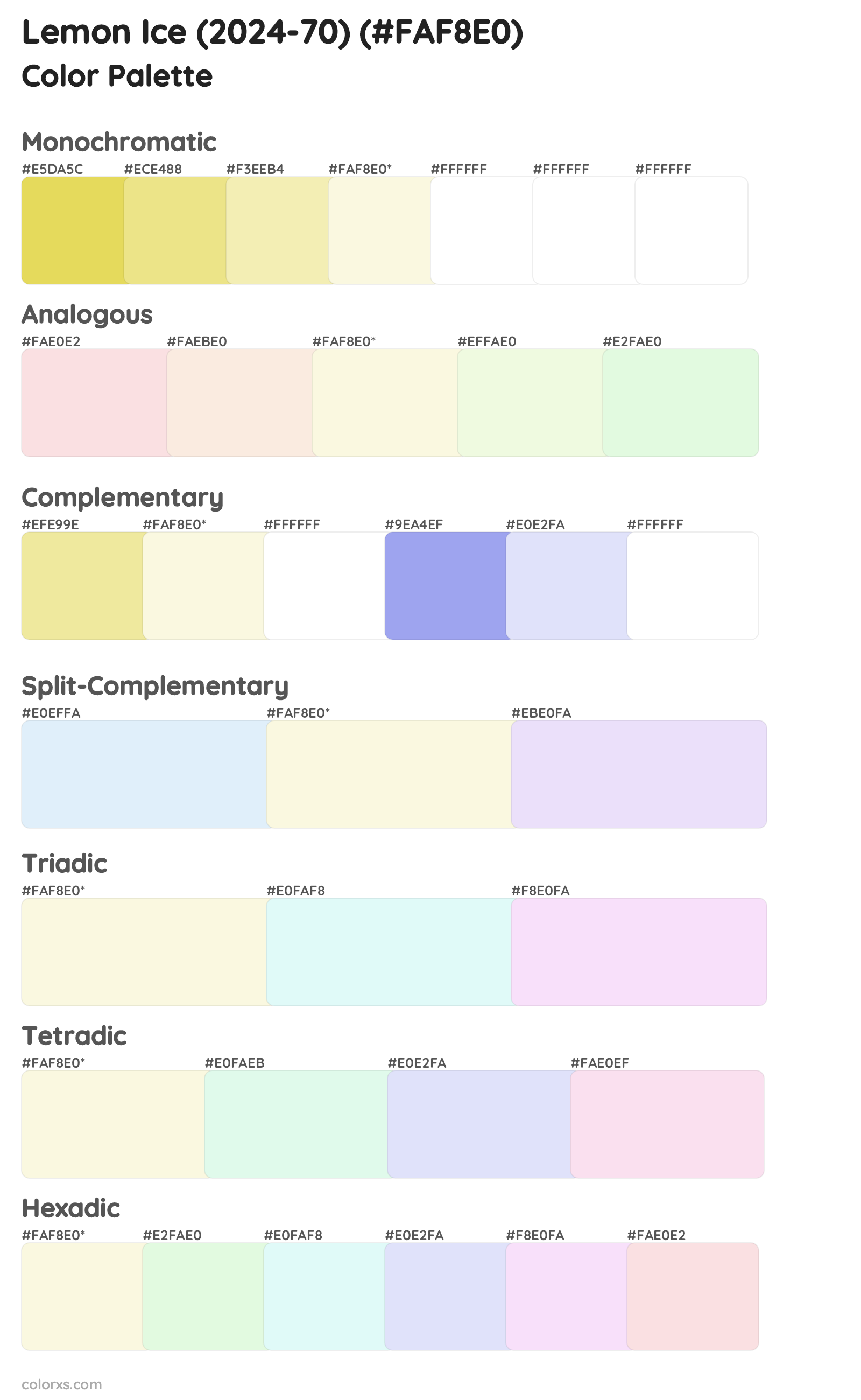 Lemon Ice (2024-70) Color Scheme Palettes