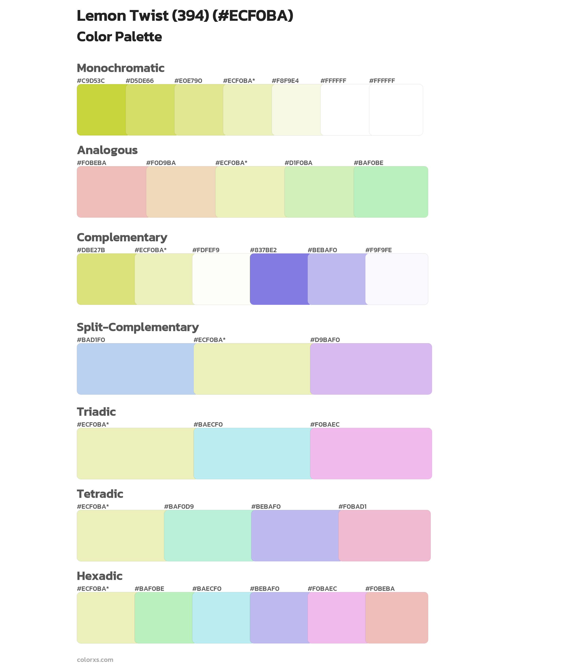 Lemon Twist (394) Color Scheme Palettes
