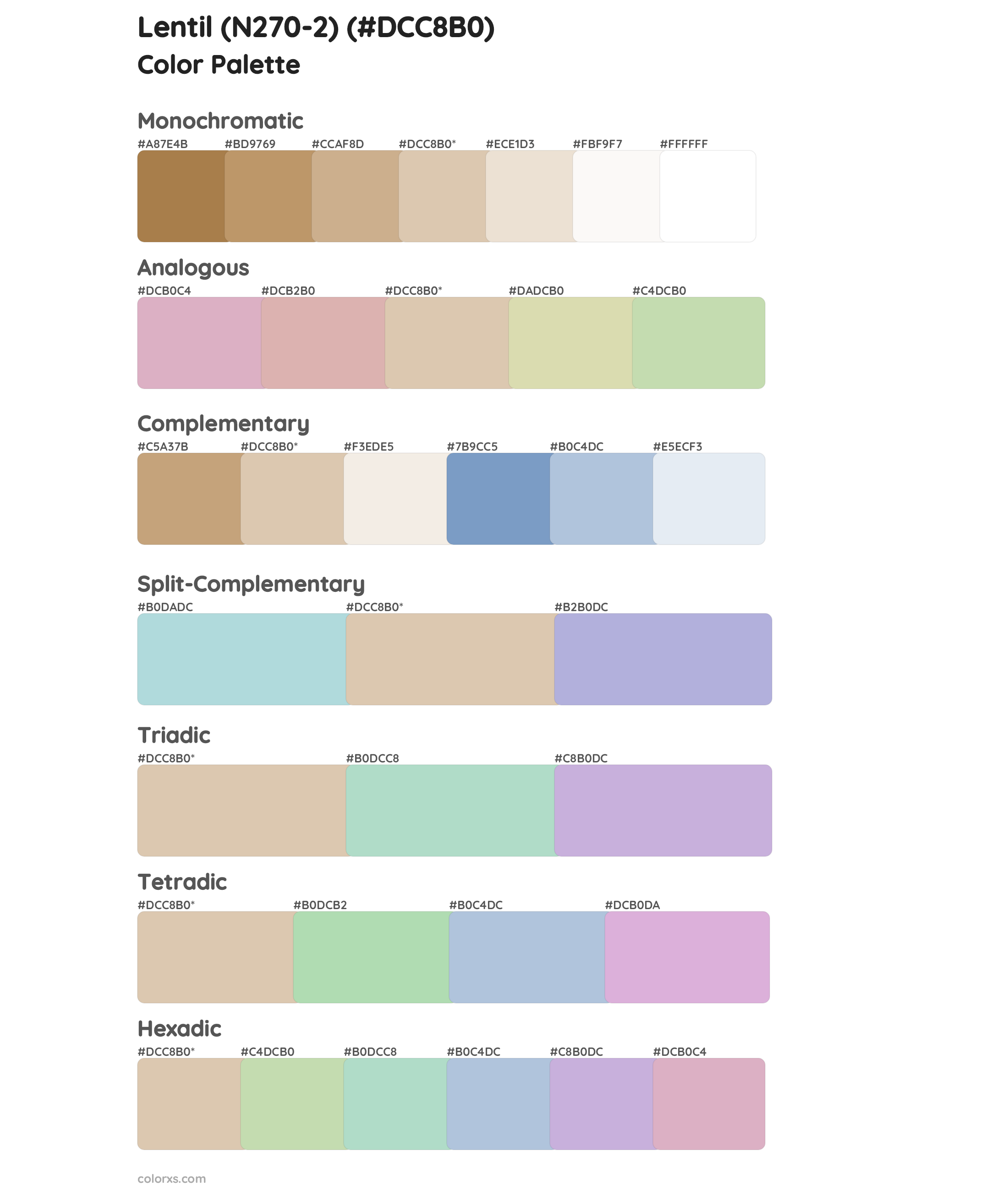 Lentil (N270-2) Color Scheme Palettes