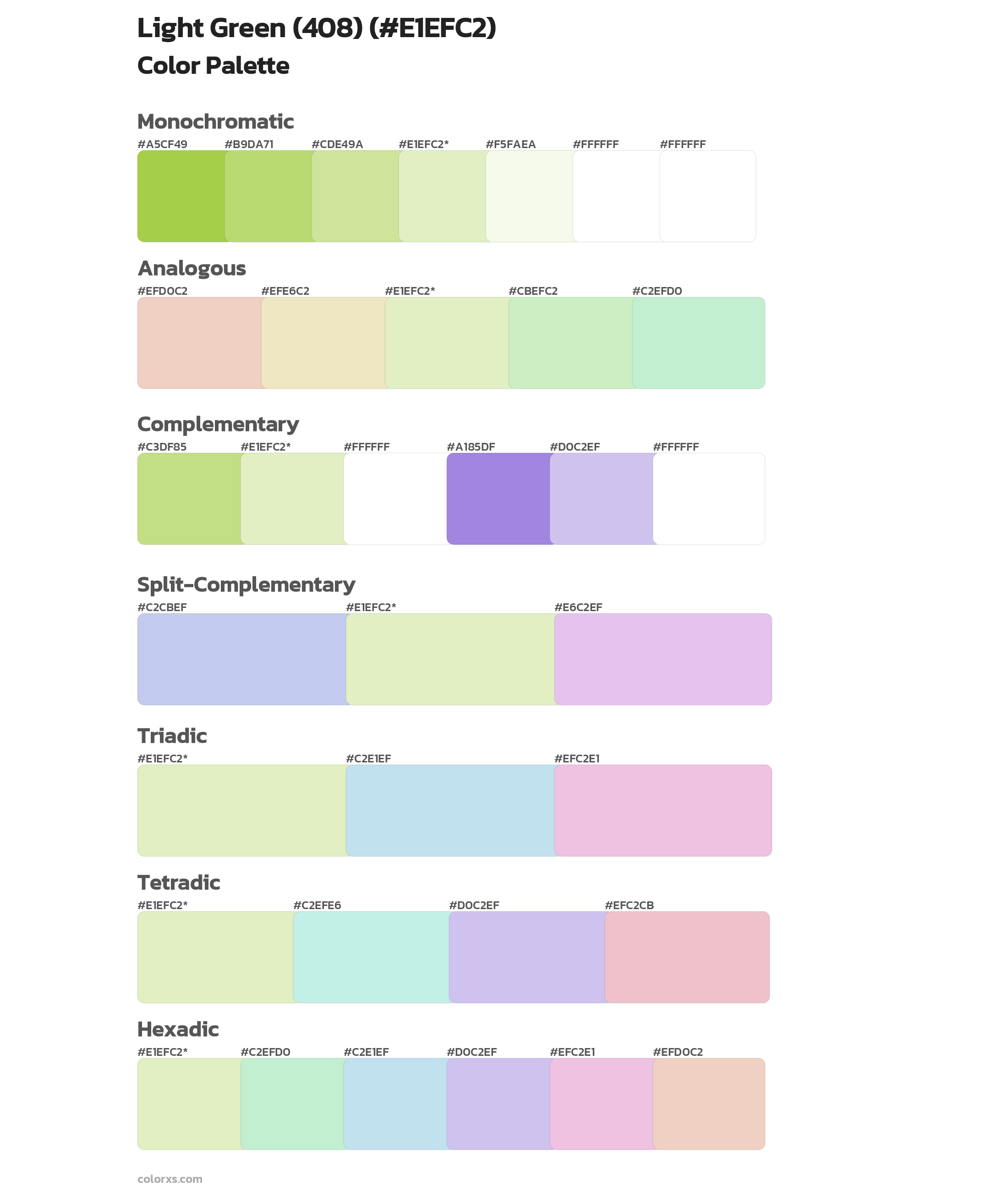 Light Green (408) Color Scheme Palettes