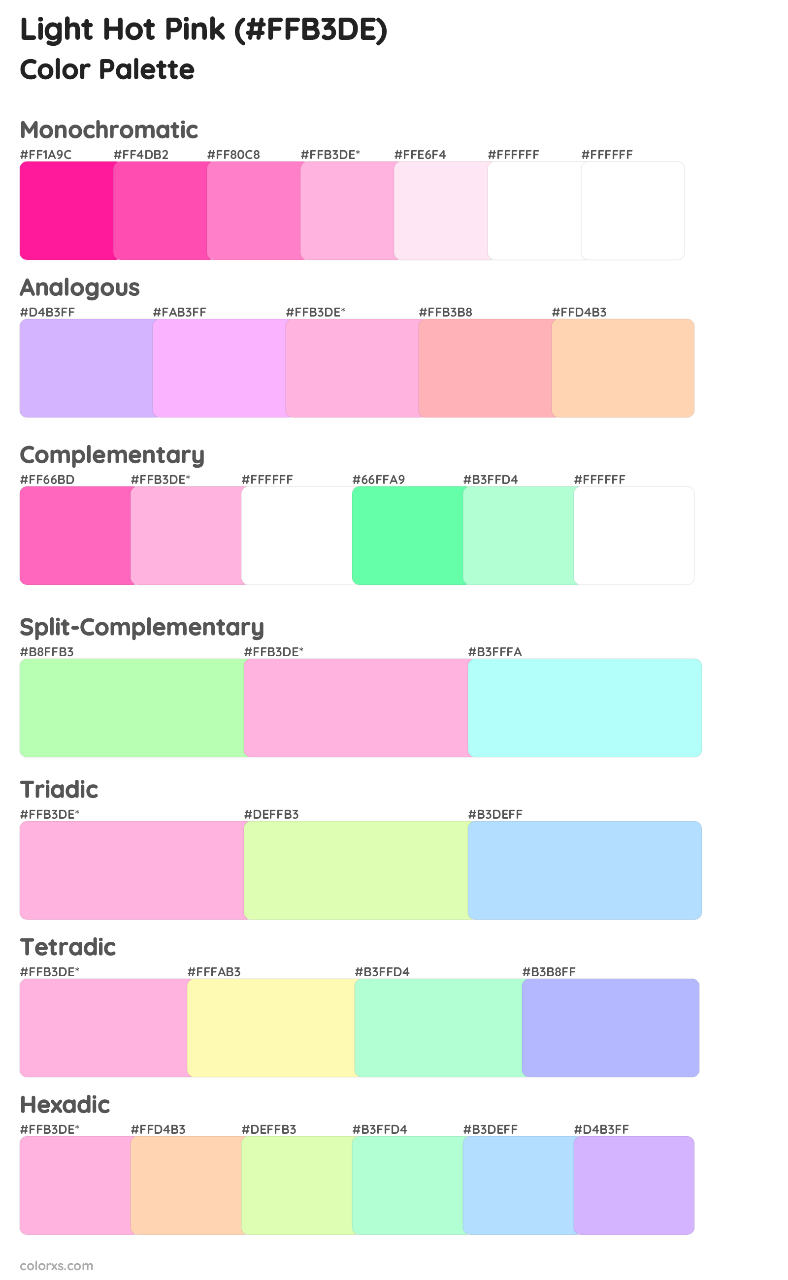Light Hot Pink Color Scheme Palettes