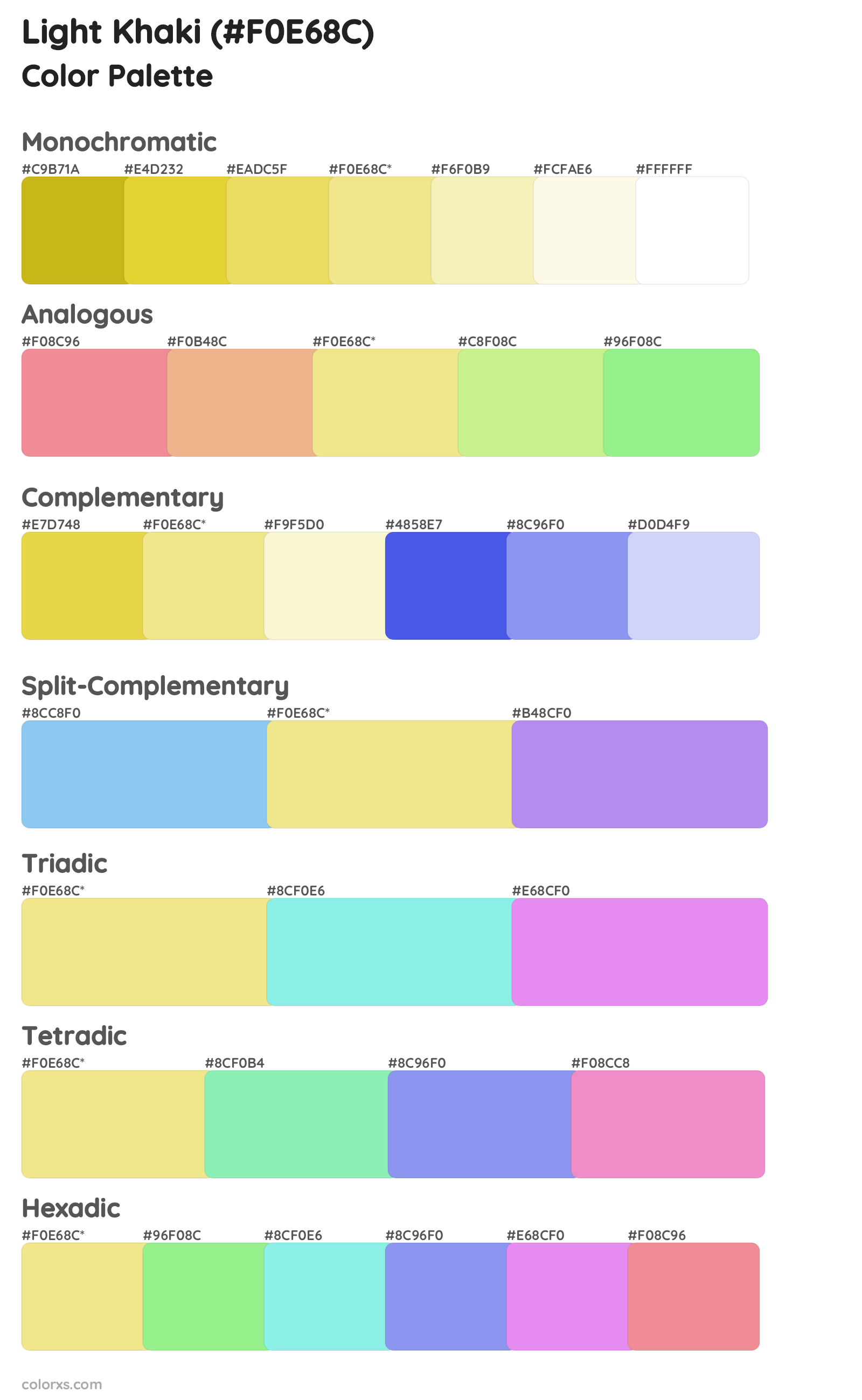 Light Khaki Color Scheme Palettes