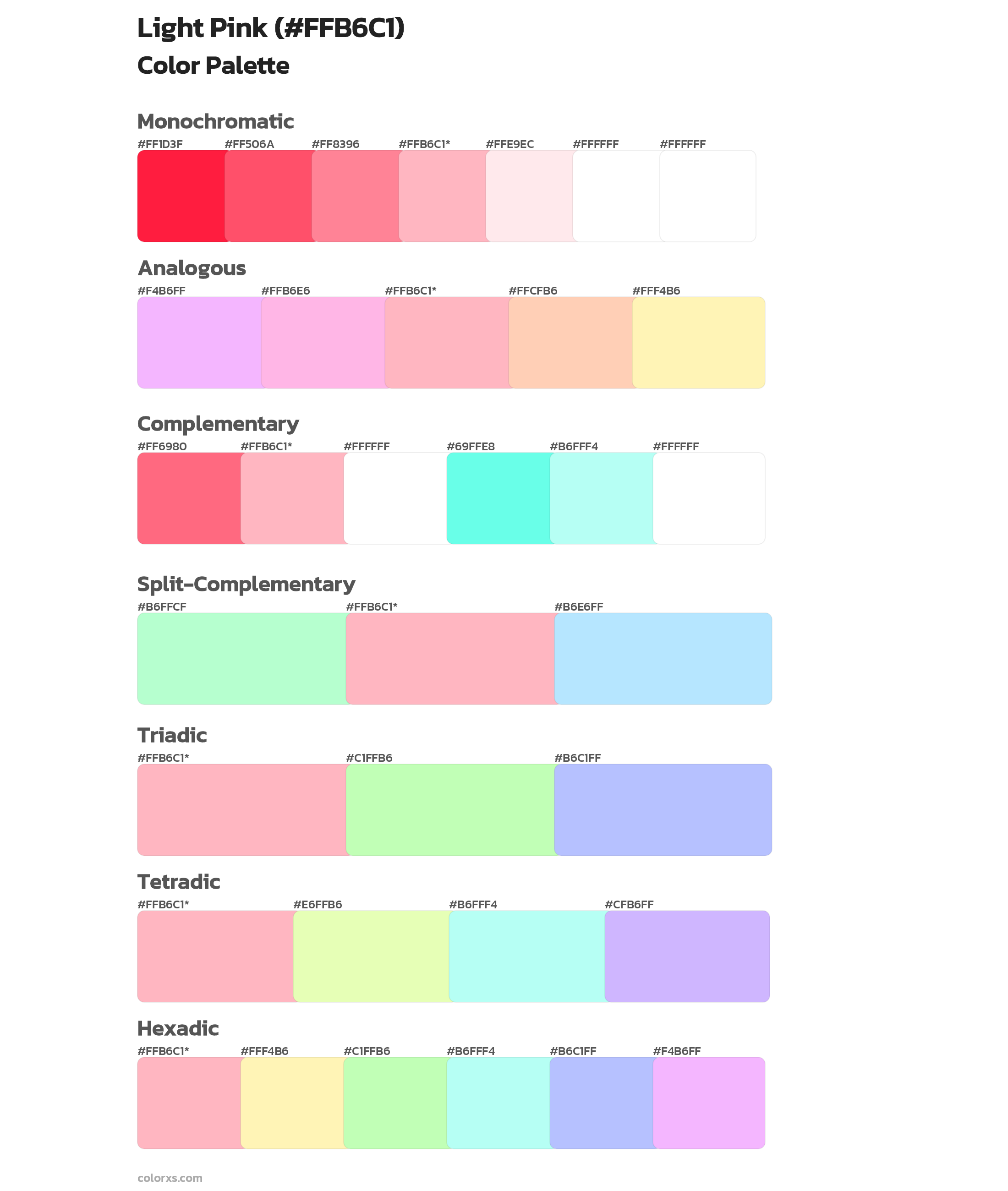 Light Pink Color Scheme Palettes