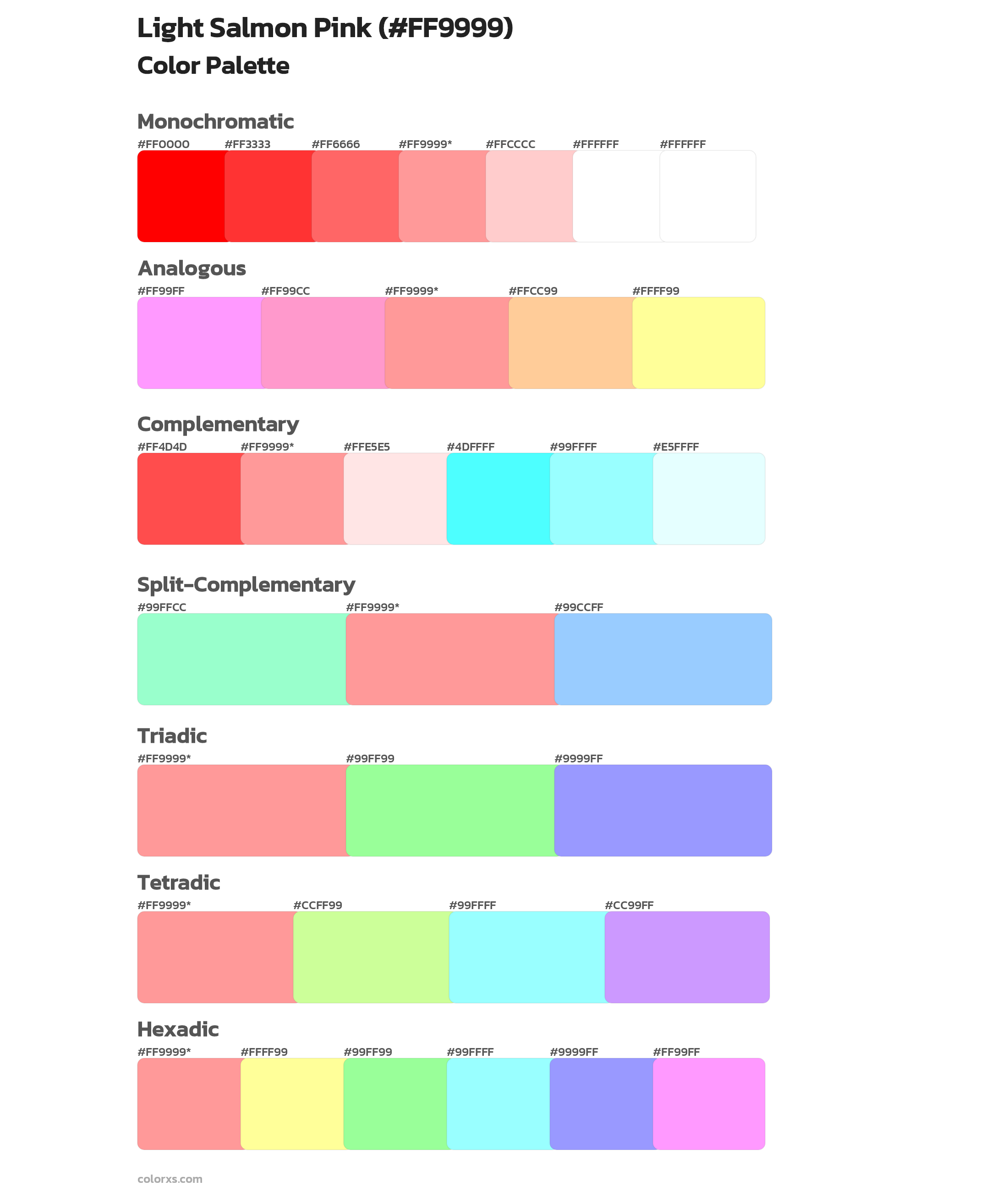 Light Salmon Pink Color Scheme Palettes