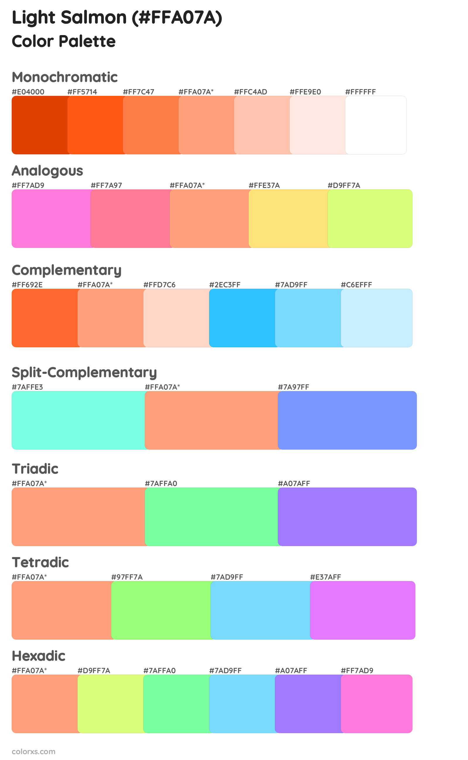 Light Salmon Color Scheme Palettes