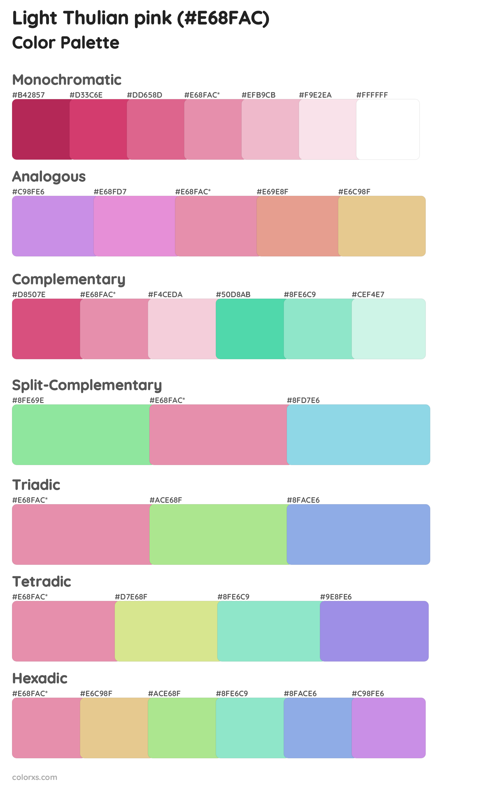 Light Thulian pink Color Scheme Palettes