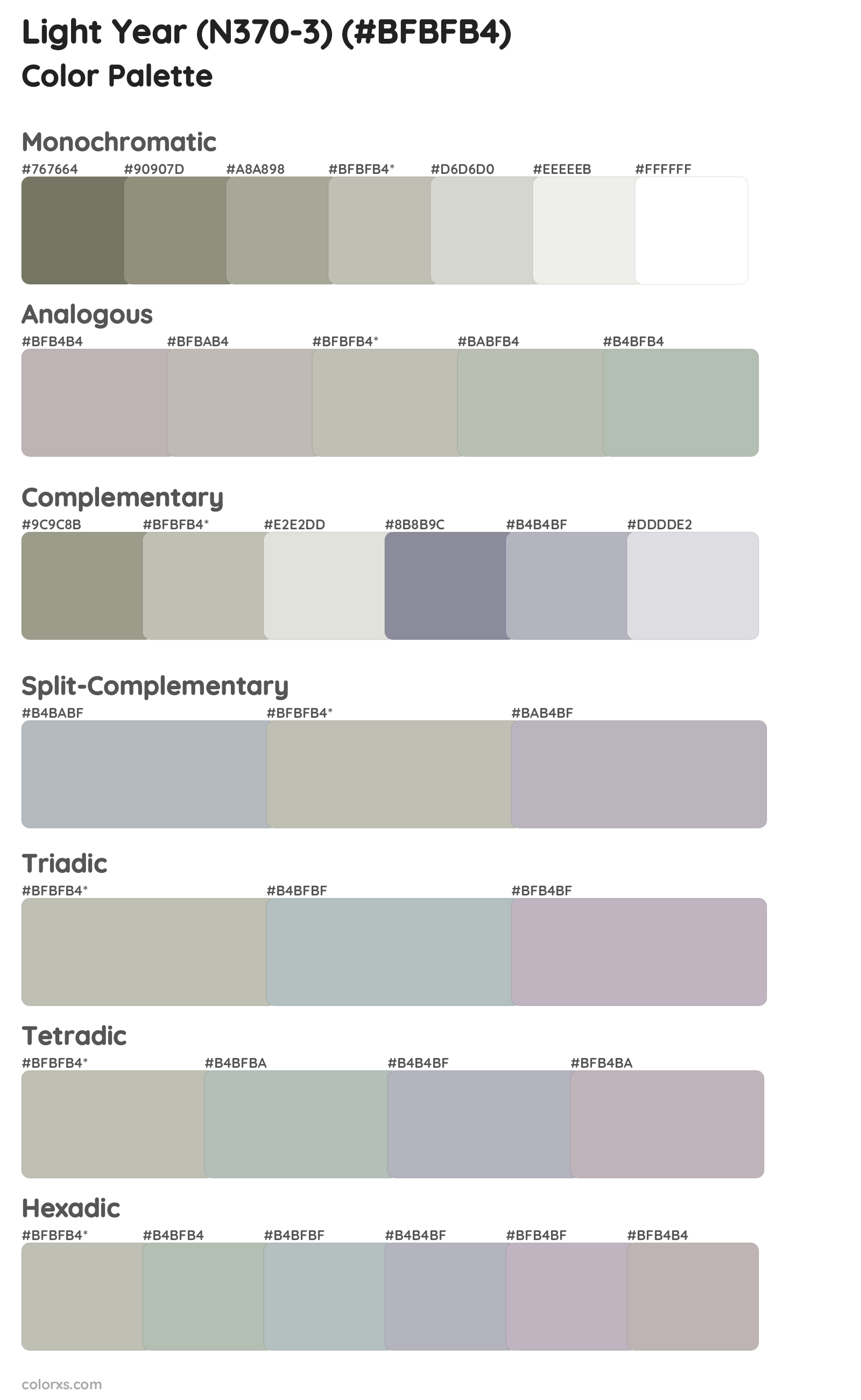 Light Year (N370-3) Color Scheme Palettes