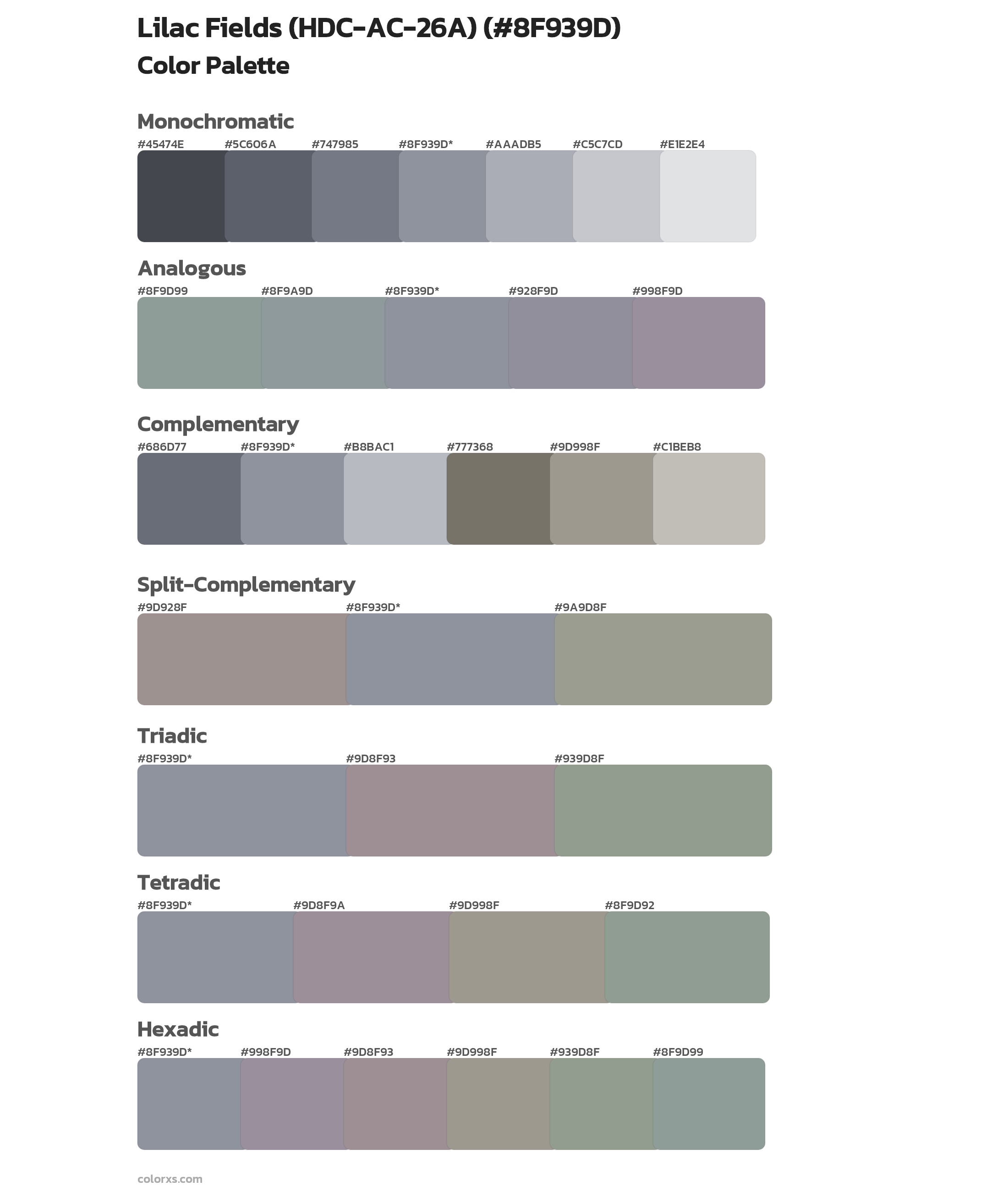 Lilac Fields (HDC-AC-26A) Color Scheme Palettes