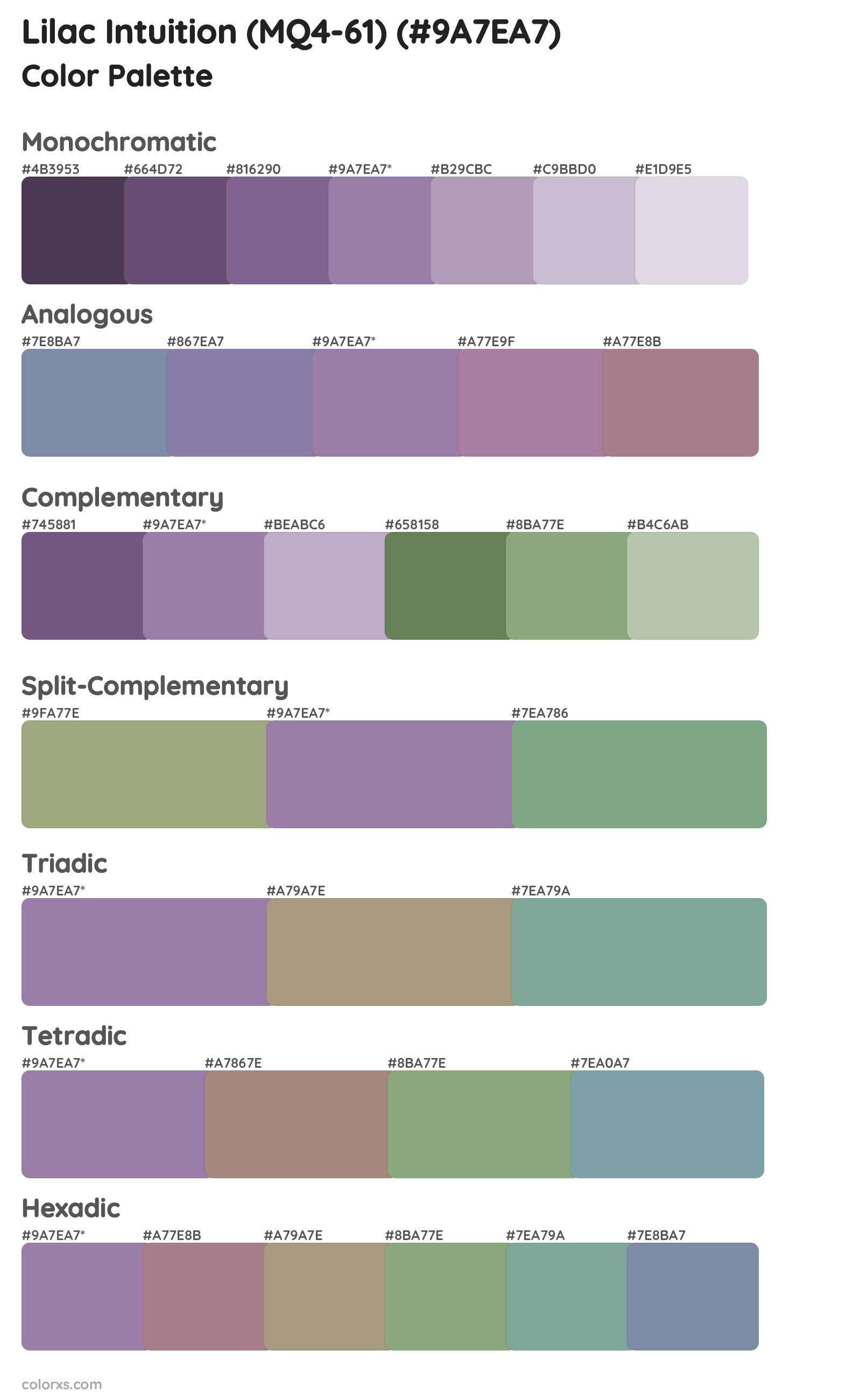 Lilac Intuition (MQ4-61) Color Scheme Palettes