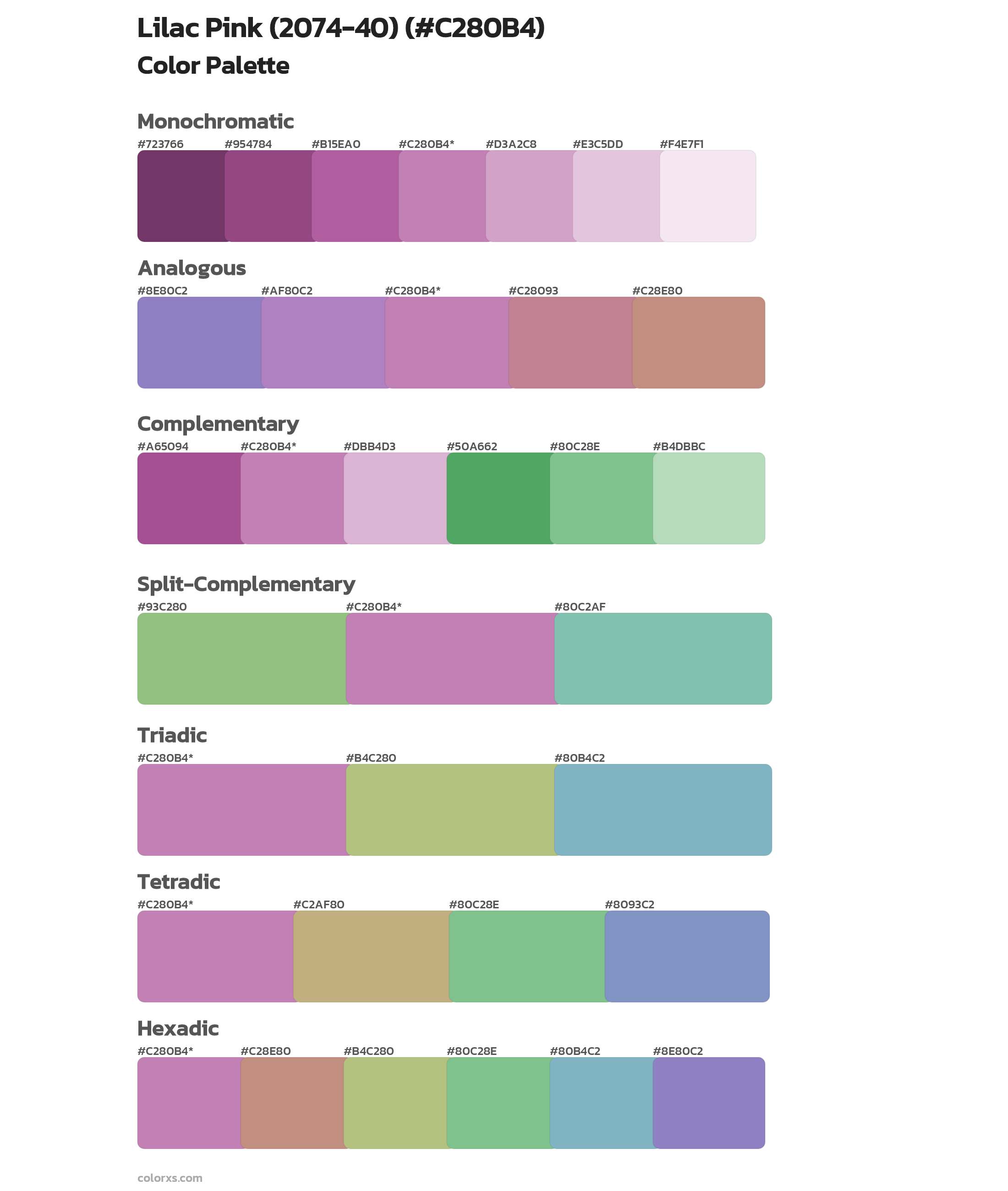 Lilac Pink (2074-40) Color Scheme Palettes