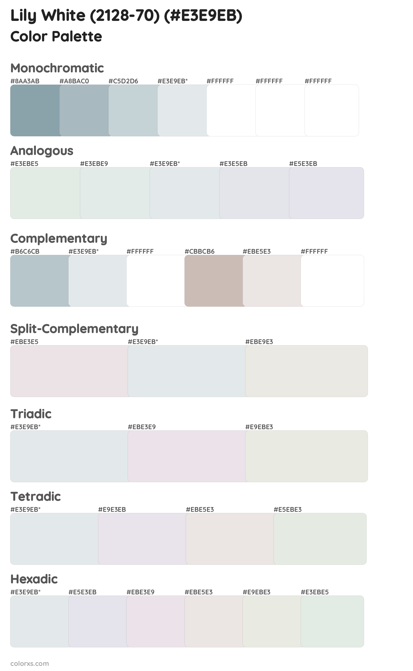 Lily White (2128-70) Color Scheme Palettes