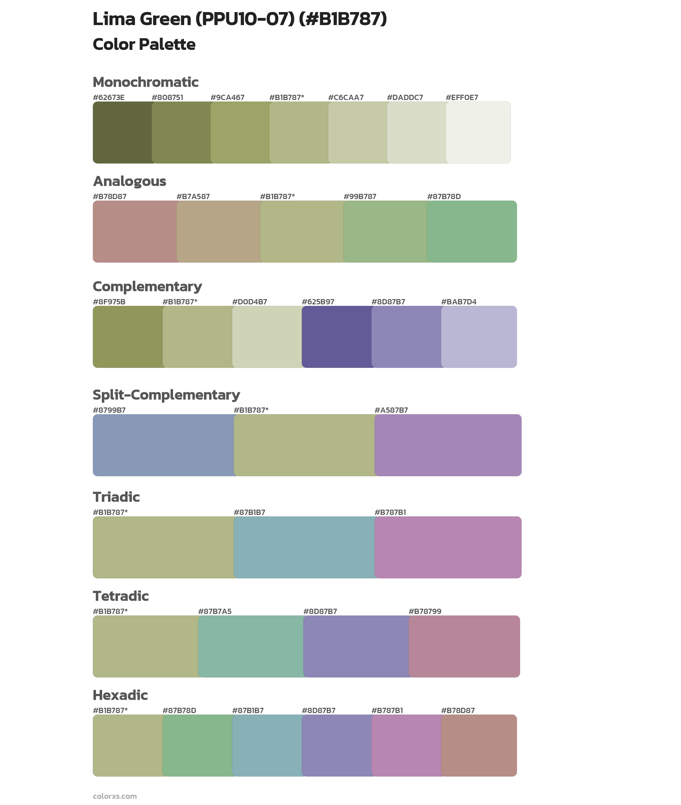 Lima Green (PPU10-07) Color Scheme Palettes