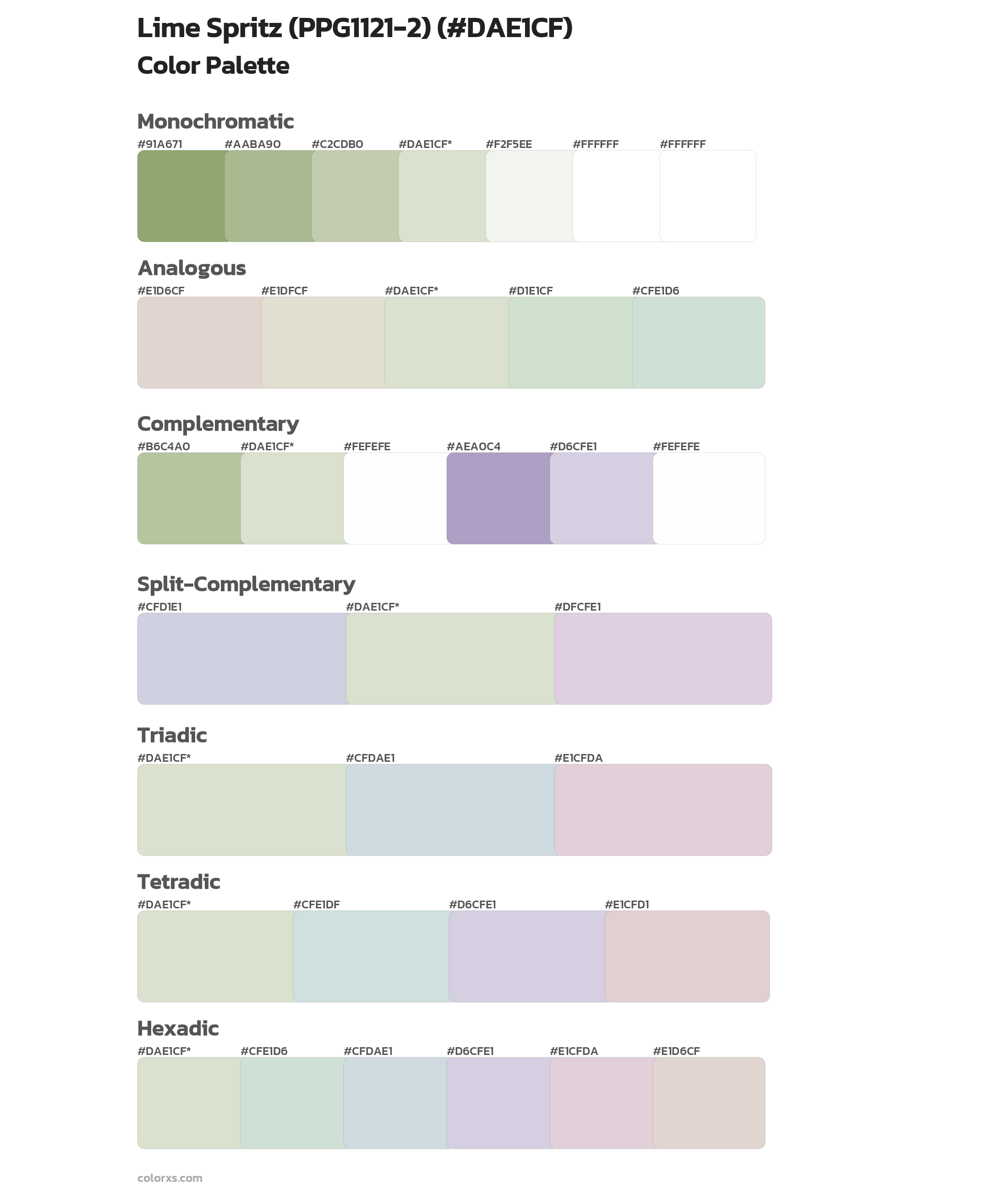 Lime Spritz (PPG1121-2) Color Scheme Palettes