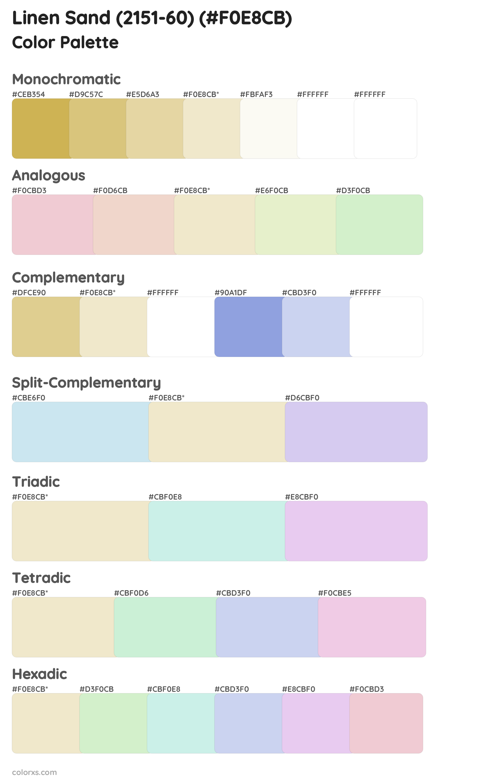 Linen Sand (2151-60) Color Scheme Palettes
