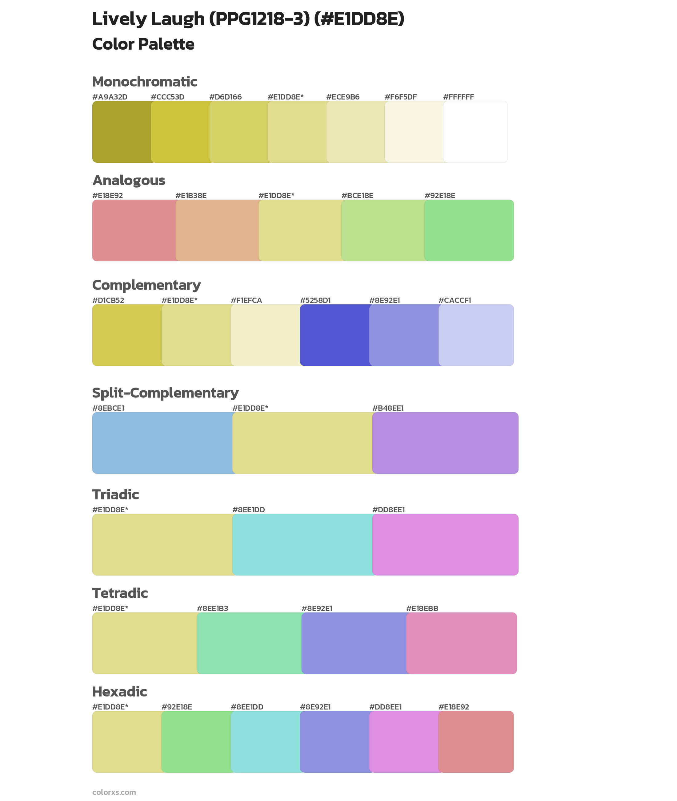 Lively Laugh (PPG1218-3) Color Scheme Palettes