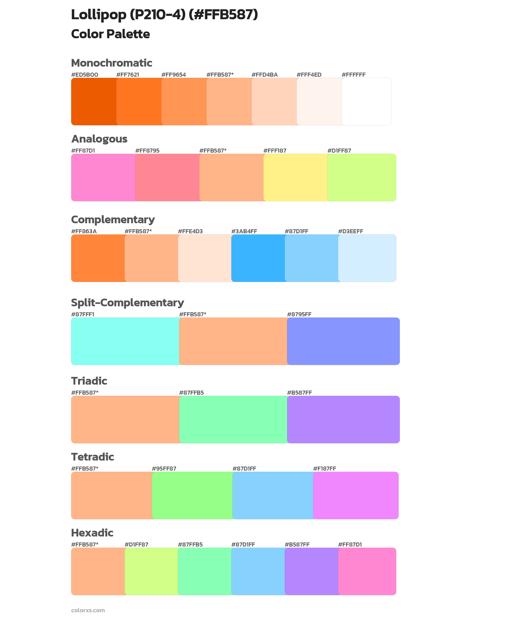 Lollipop (P210-4) Color Scheme Palettes