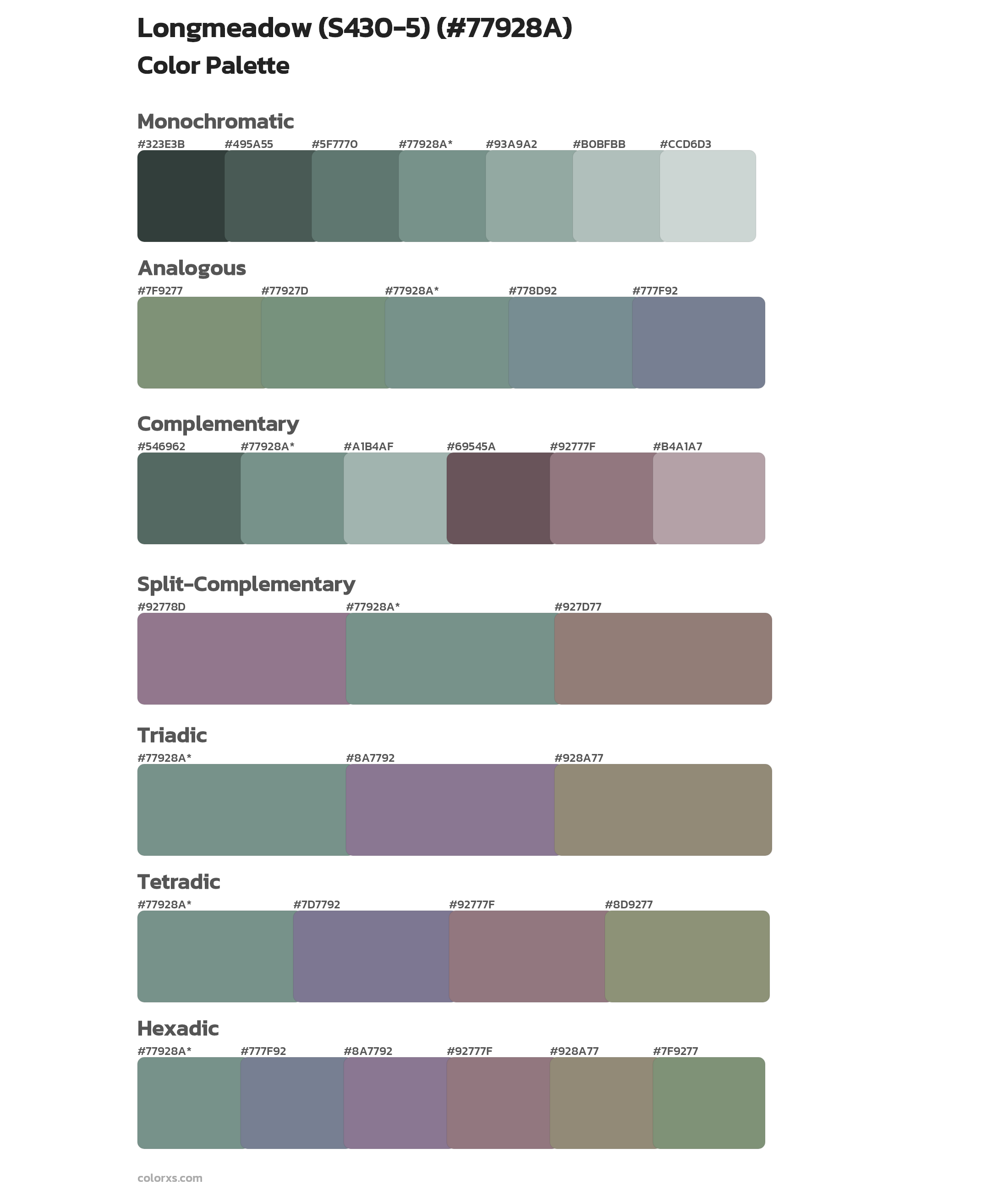Longmeadow (S430-5) Color Scheme Palettes