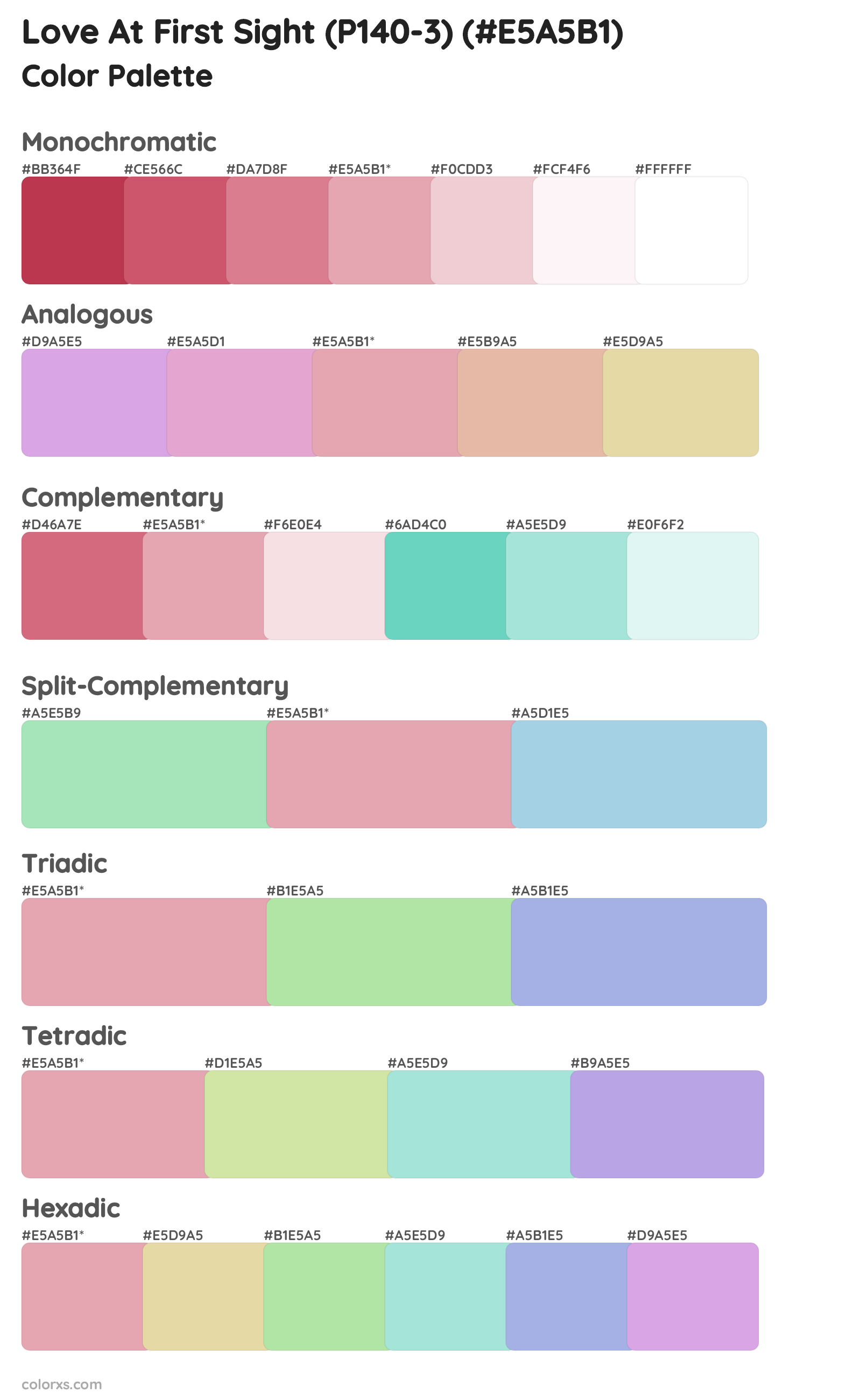 Love At First Sight (P140-3) Color Scheme Palettes