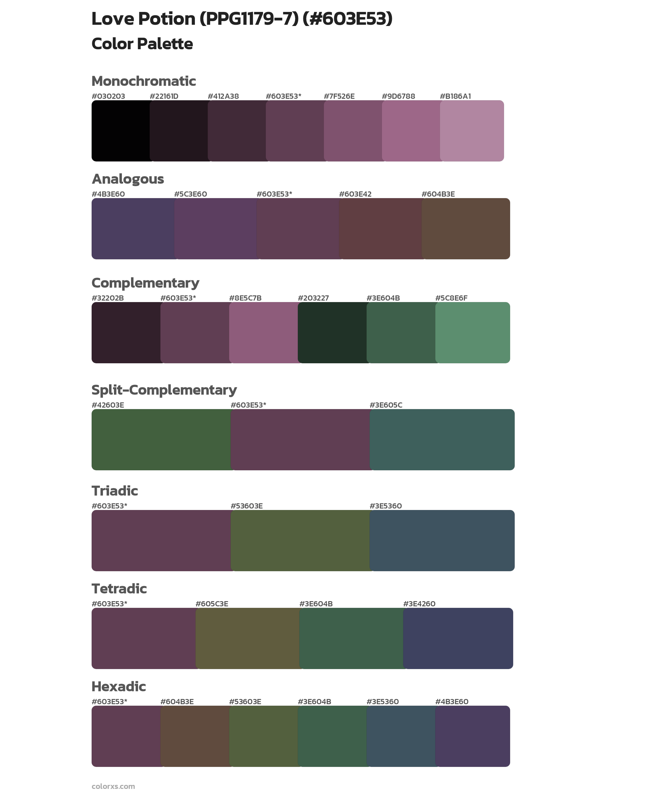 Love Potion (PPG1179-7) Color Scheme Palettes