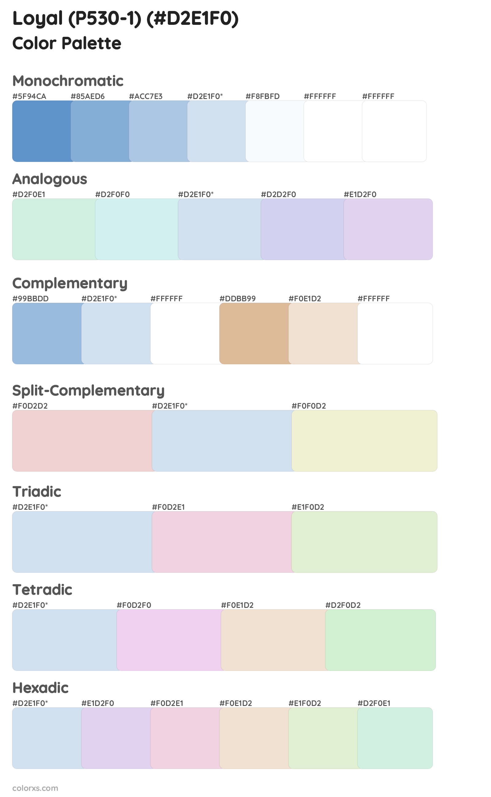 Loyal (P530-1) Color Scheme Palettes