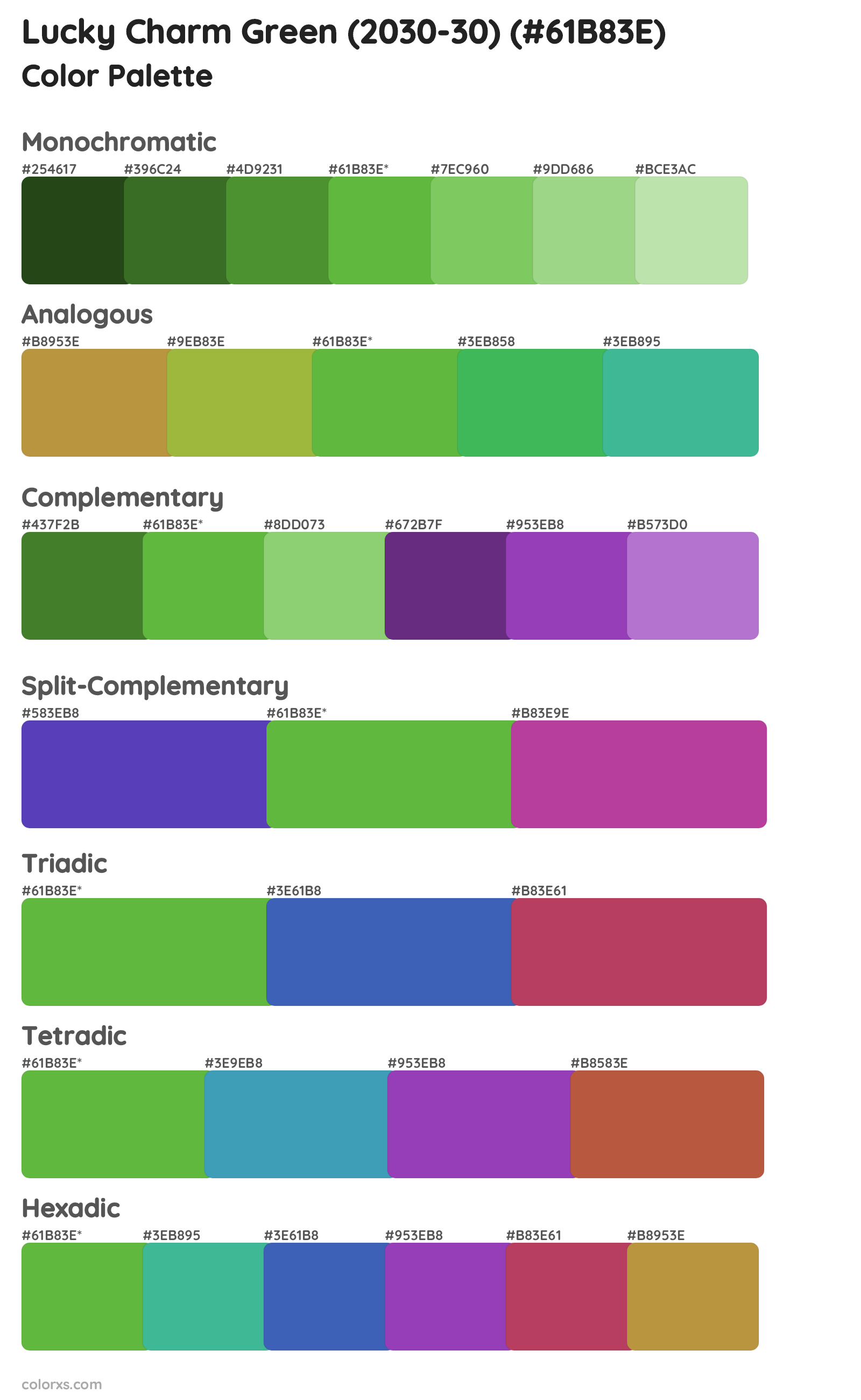 Lucky Charm Green (2030-30) Color Scheme Palettes