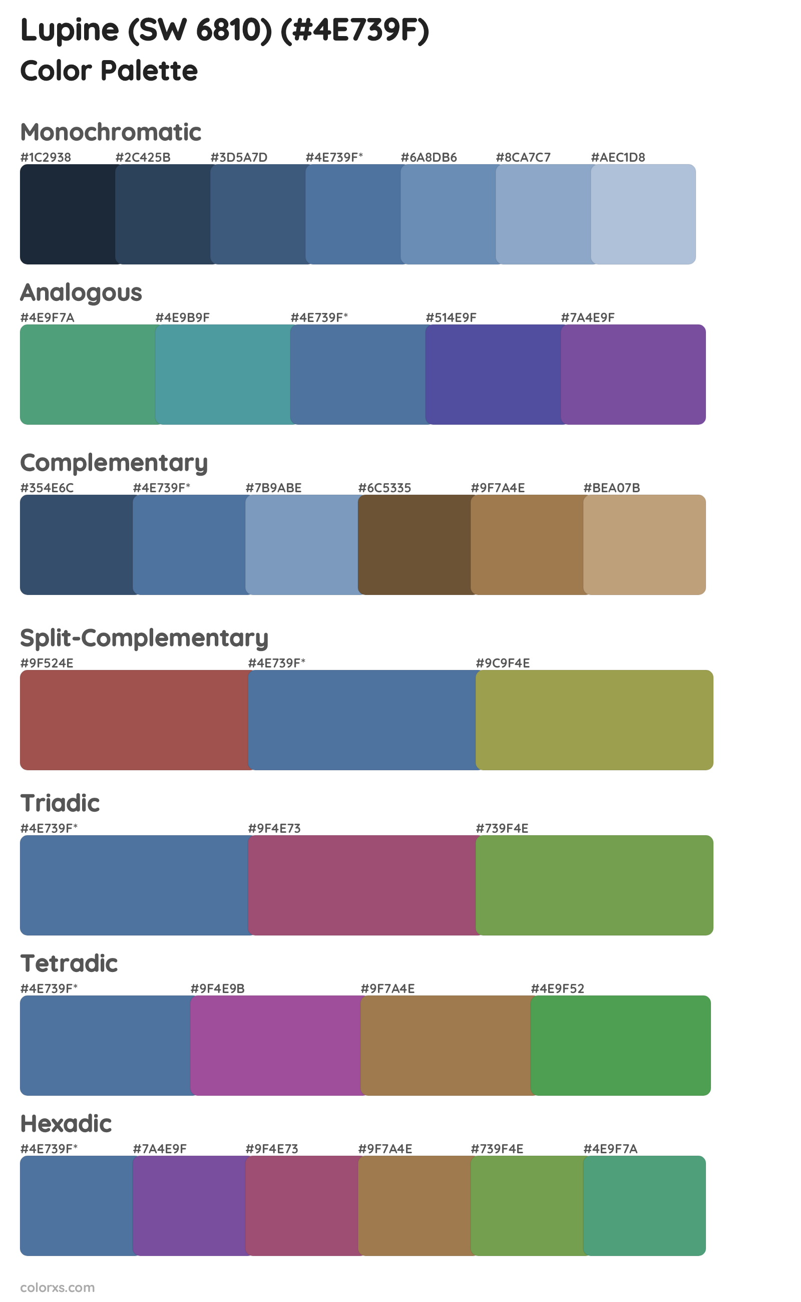 Lupine (SW 6810) Color Scheme Palettes
