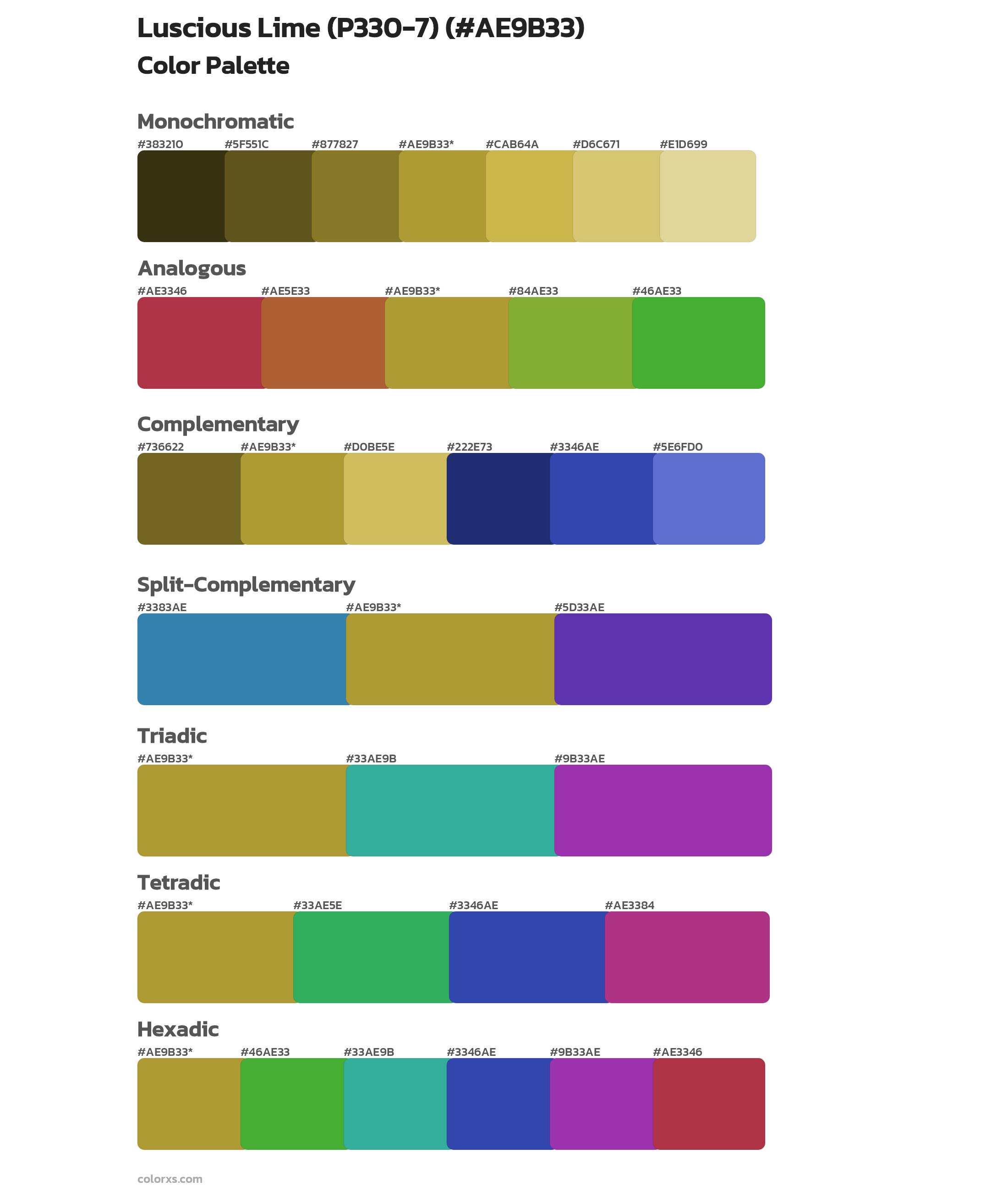 Luscious Lime (P330-7) Color Scheme Palettes