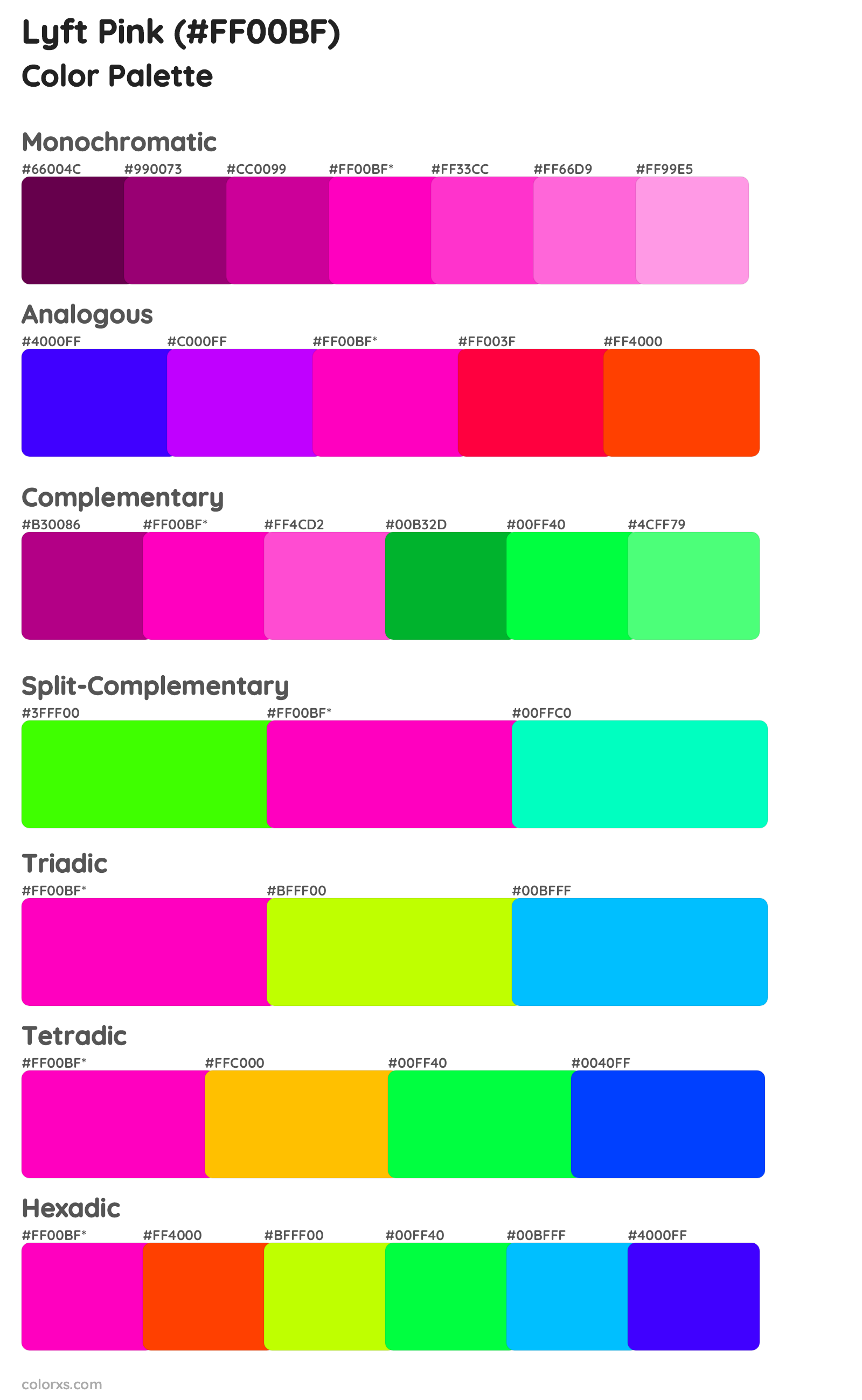 Lyft Pink Color Scheme Palettes