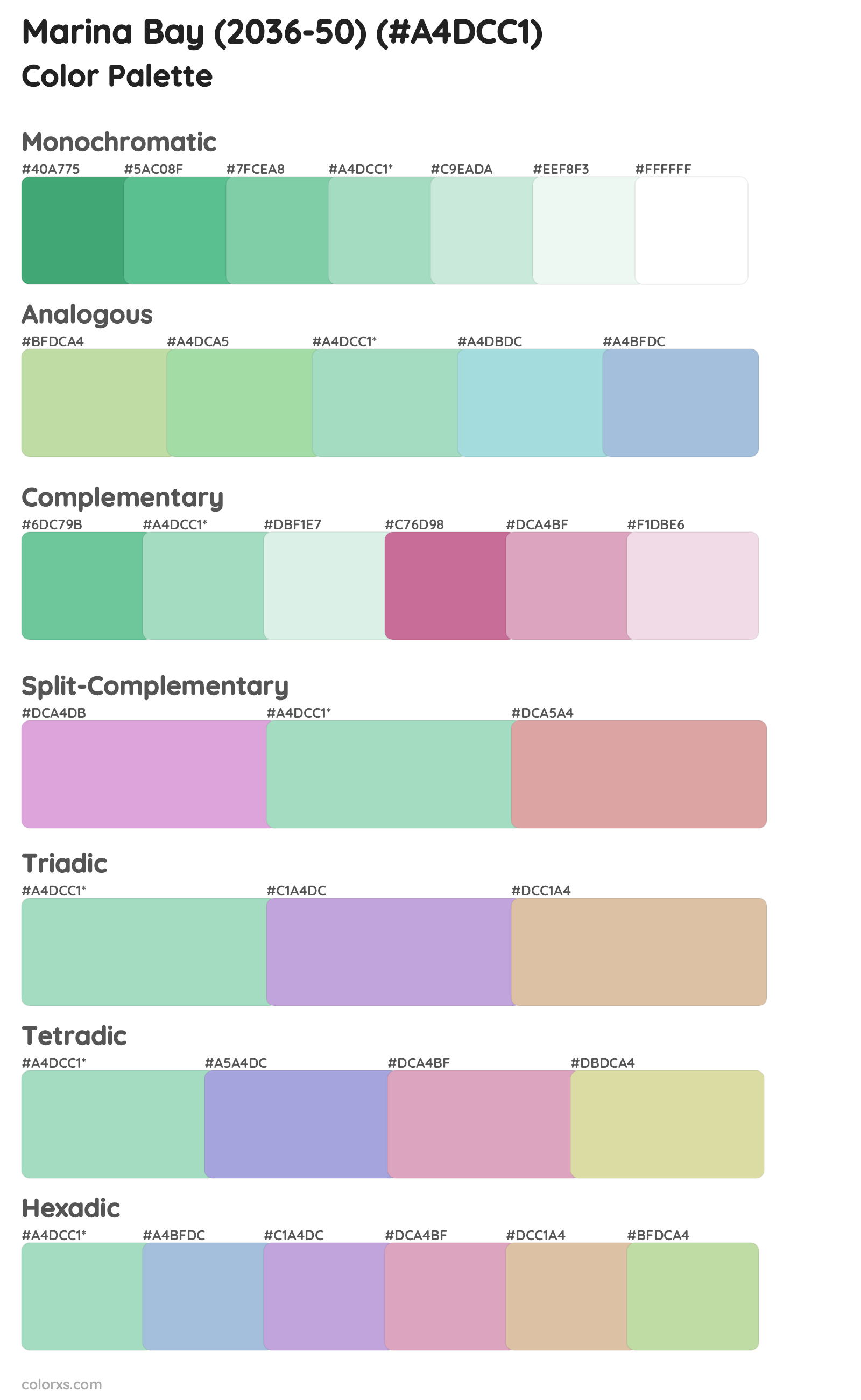Marina Bay (2036-50) Color Scheme Palettes