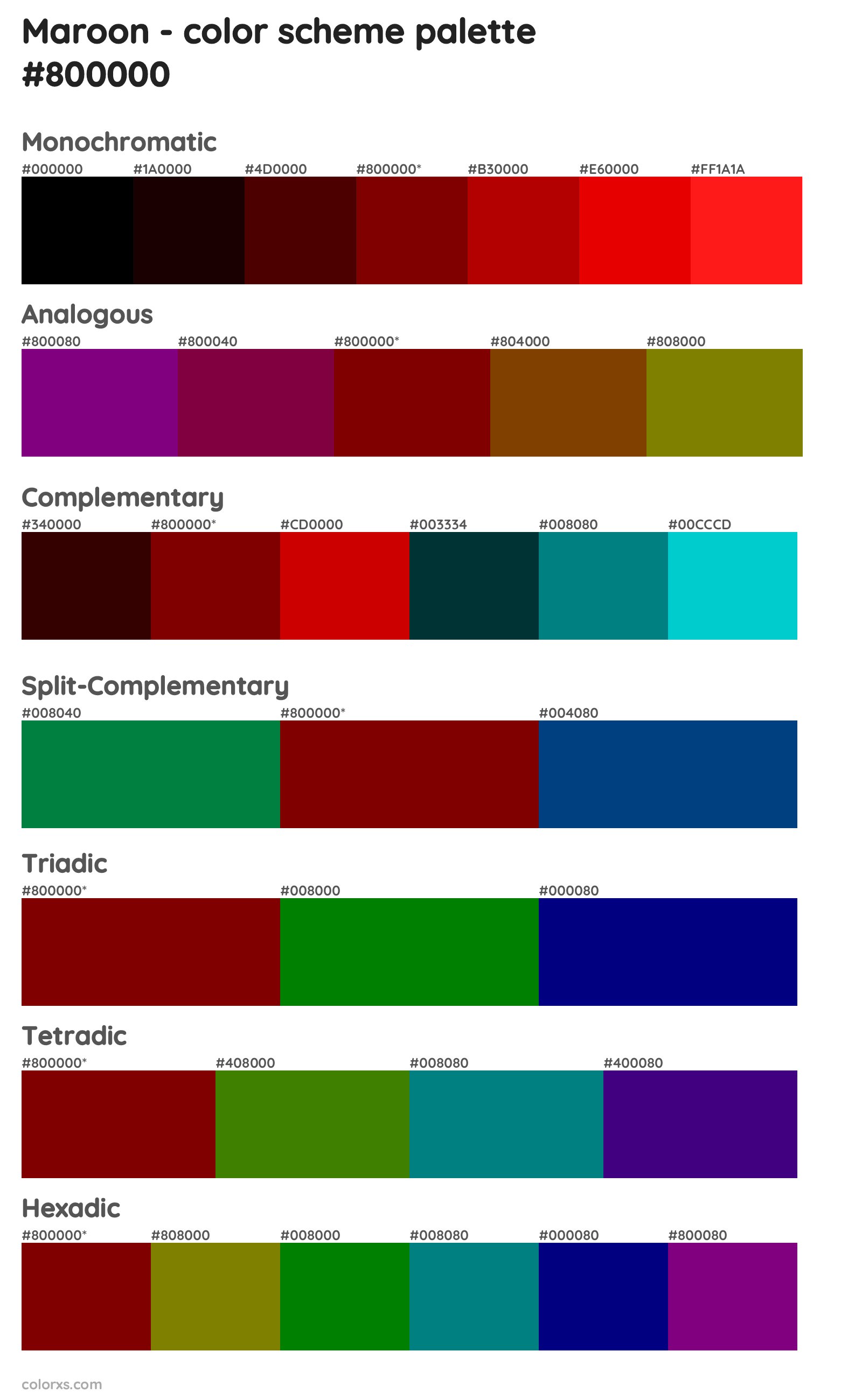 Maroon Color Scheme Palettes