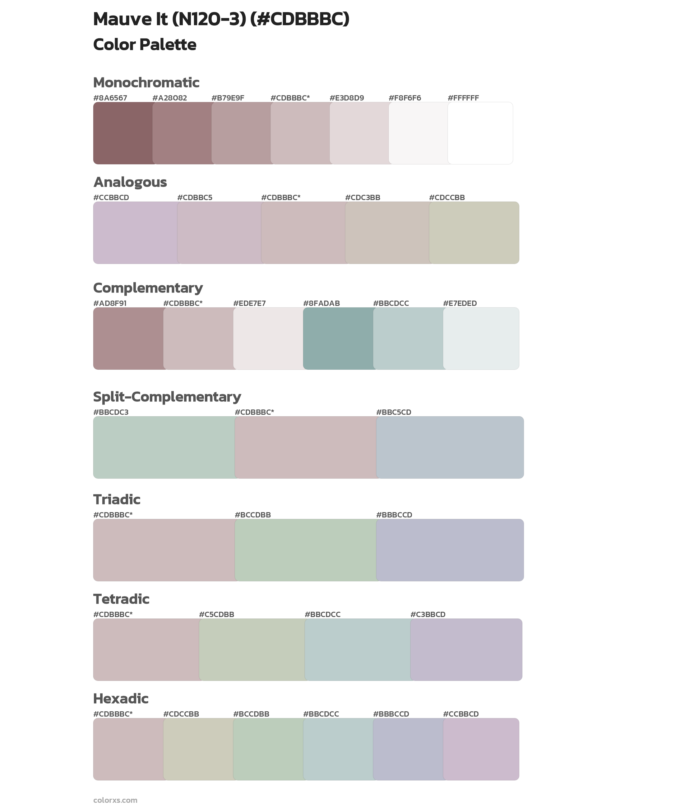 Mauve It (N120-3) Color Scheme Palettes