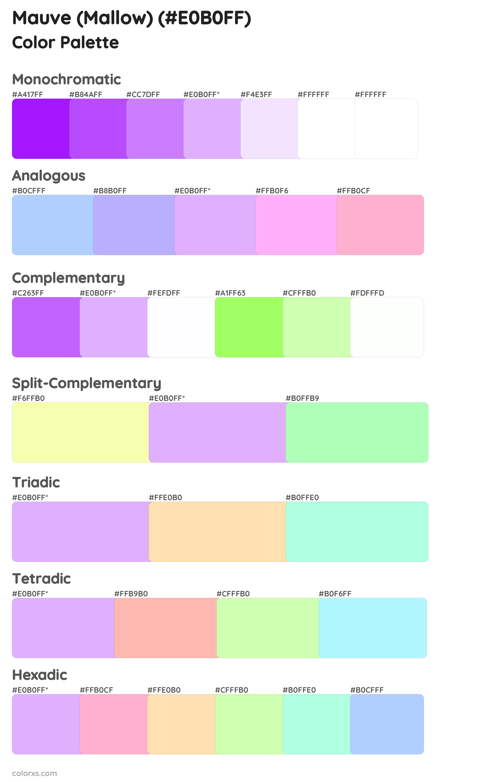 Mauve (Mallow) Color Scheme Palettes