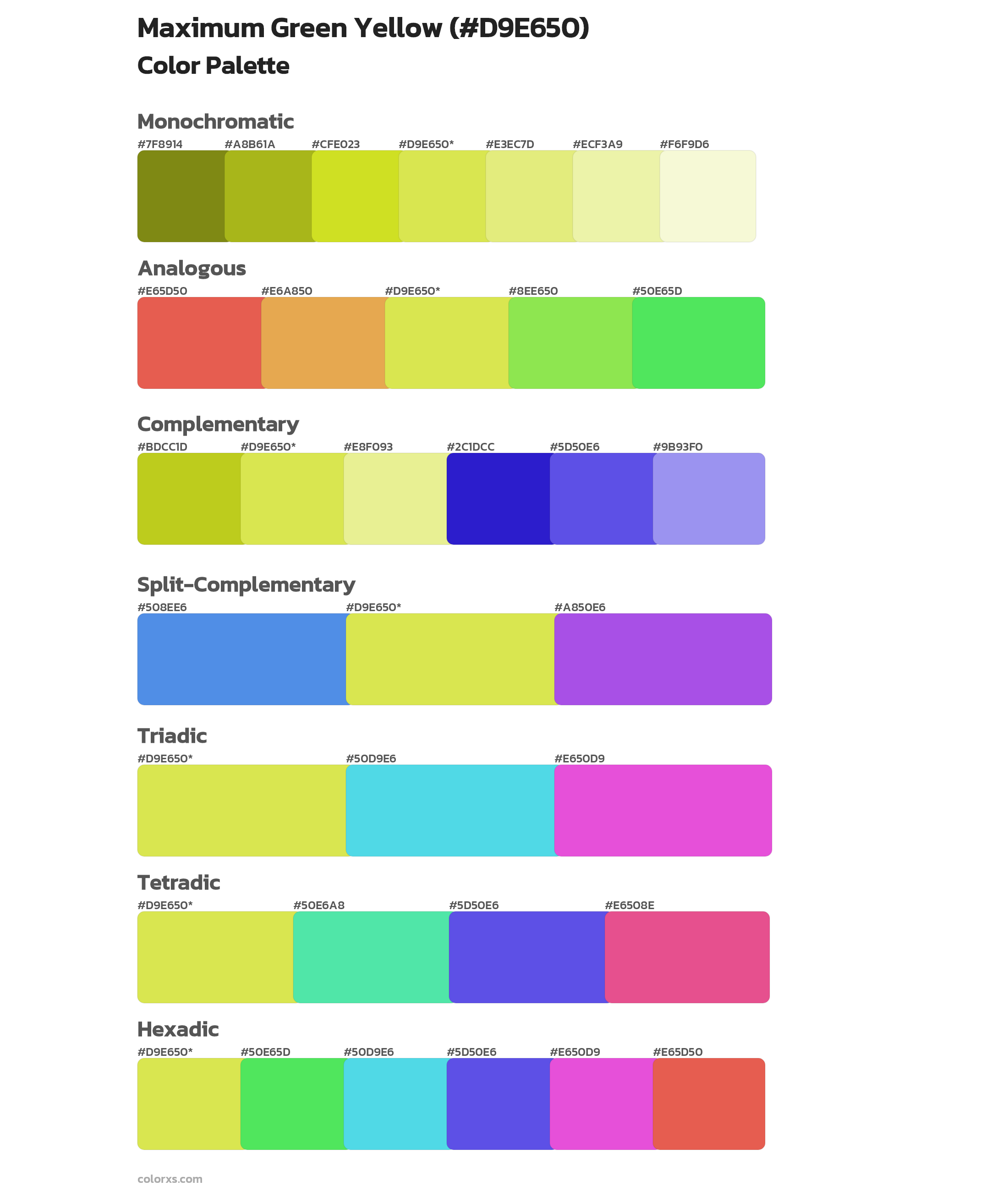 Maximum Green Yellow Color Scheme Palettes