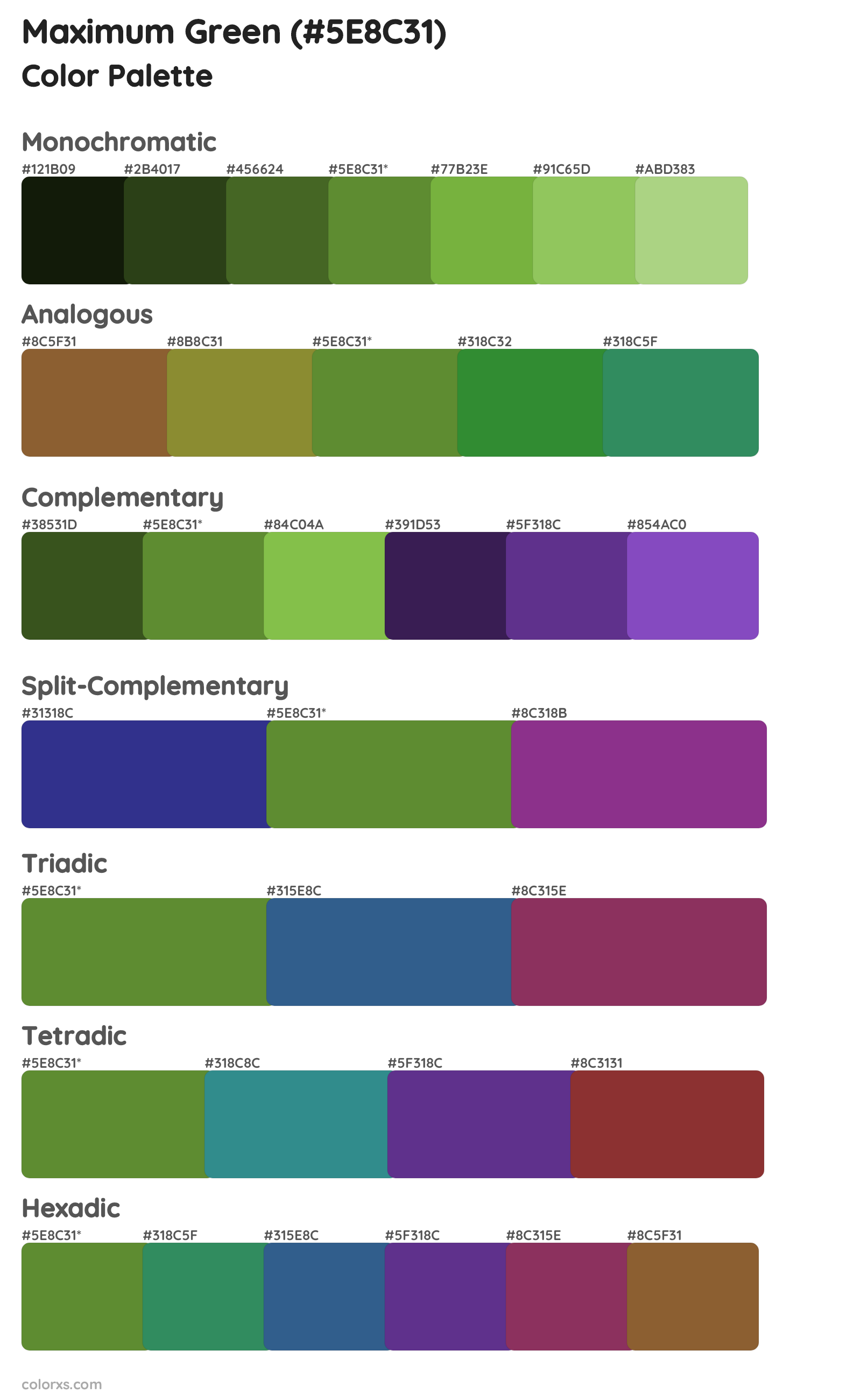 Maximum Green Color Scheme Palettes