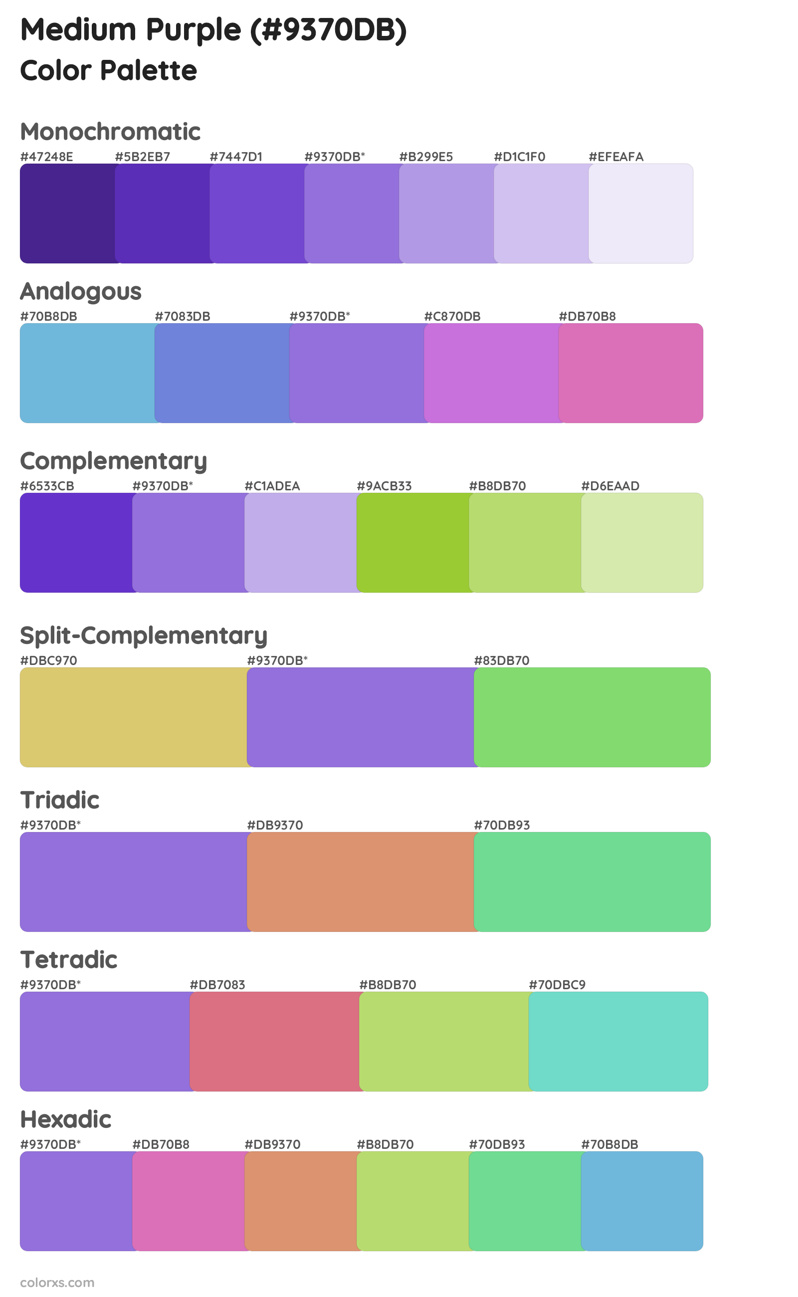 Medium Purple Color Scheme Palettes