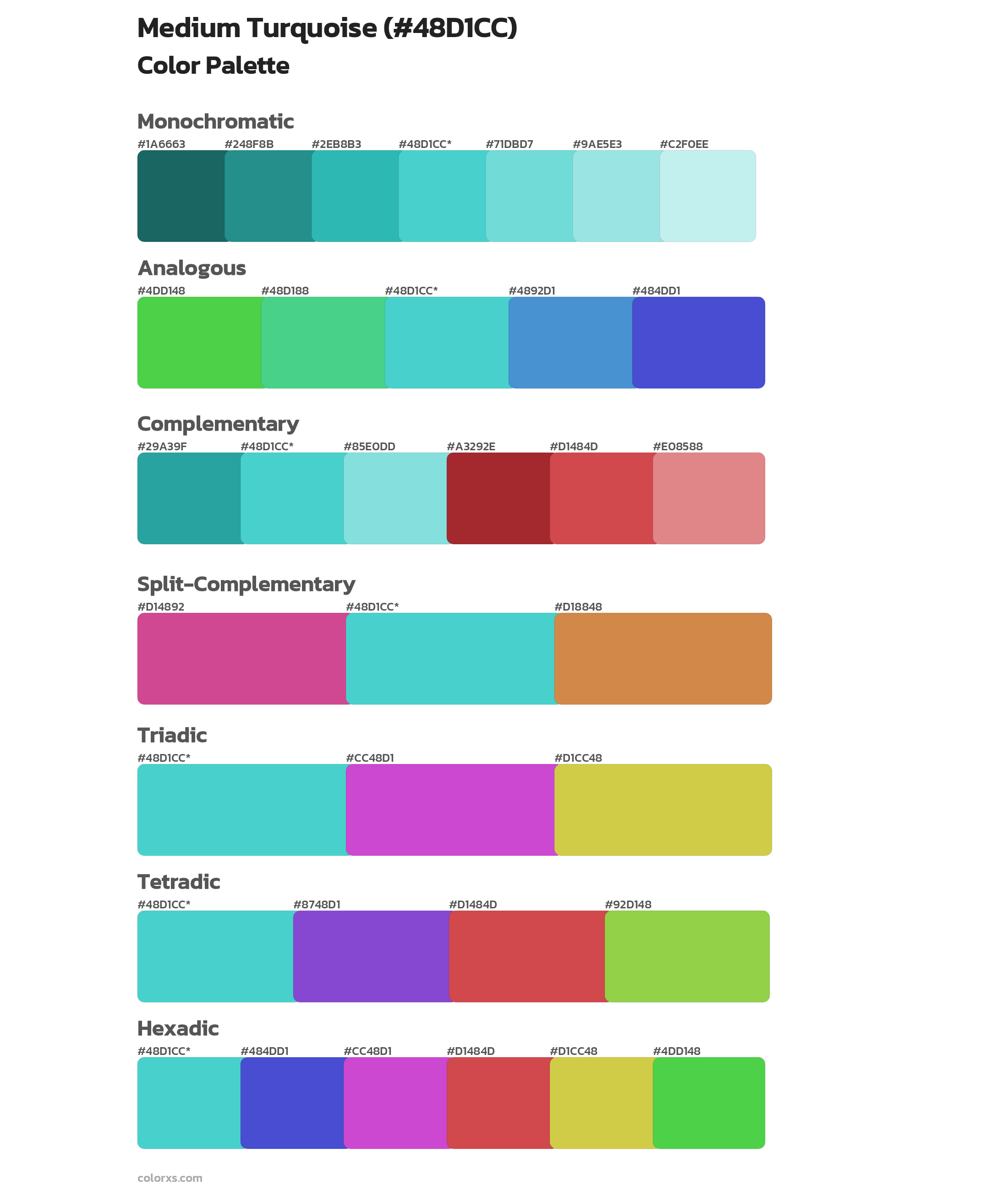 Medium Turquoise Color Scheme Palettes