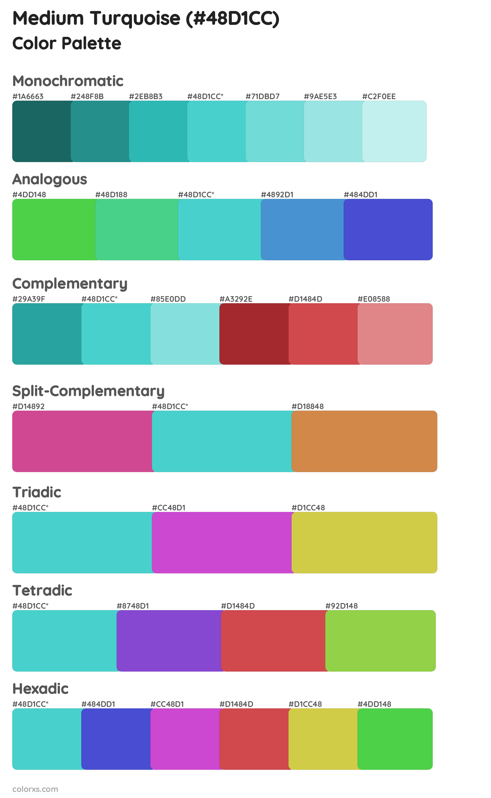 Medium Turquoise Color Scheme Palettes