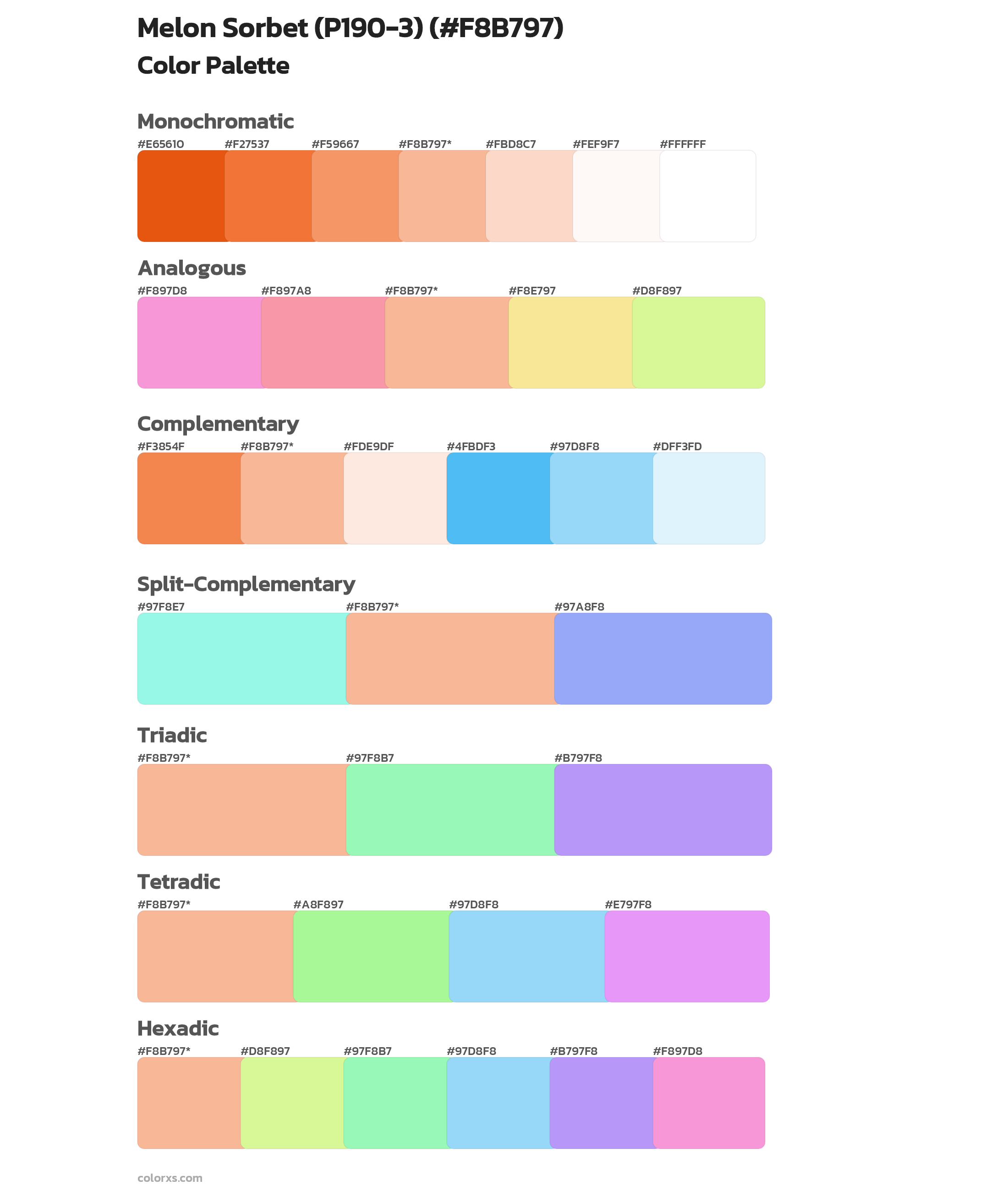 Melon Sorbet (P190-3) Color Scheme Palettes
