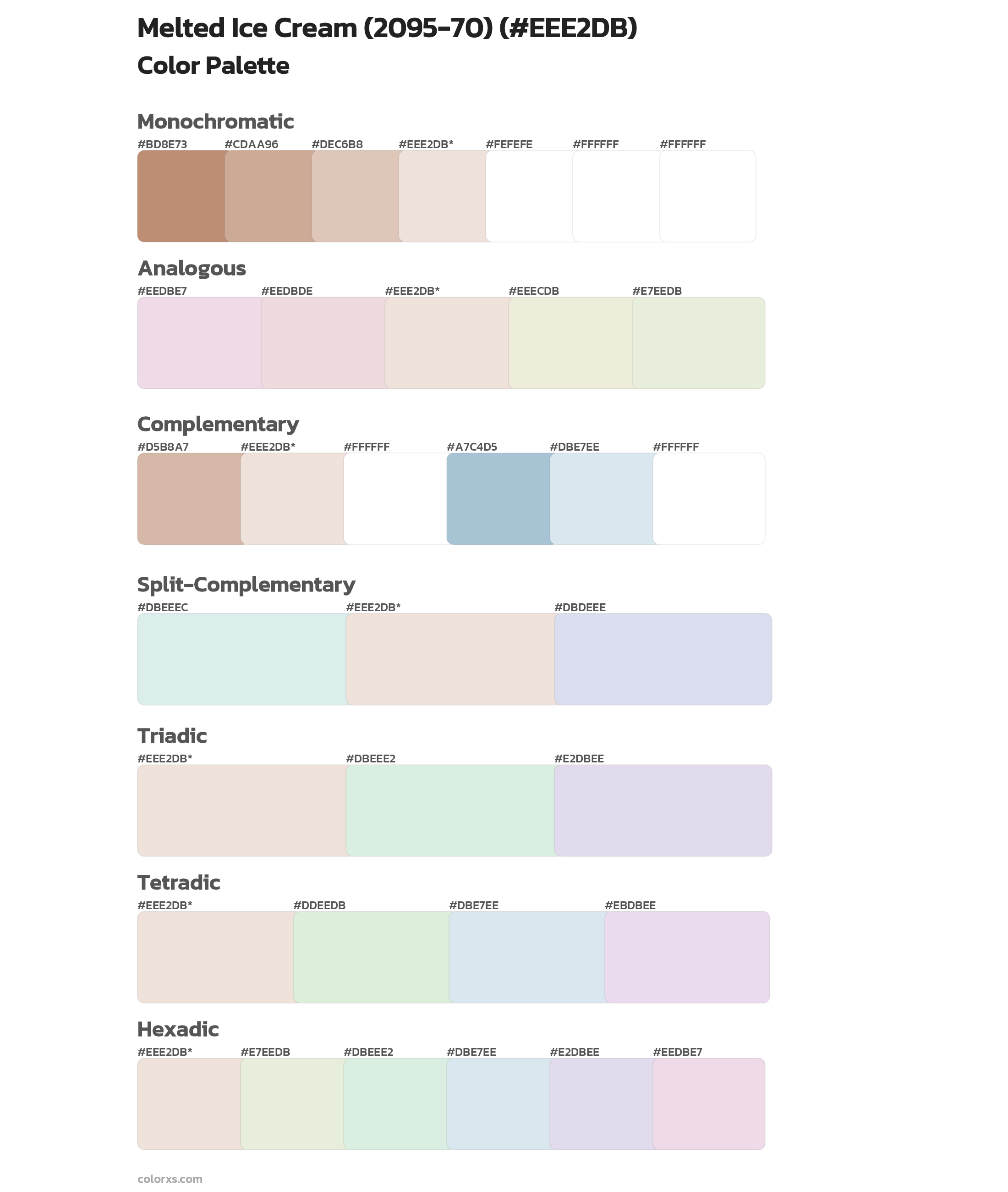 Melted Ice Cream (2095-70) Color Scheme Palettes