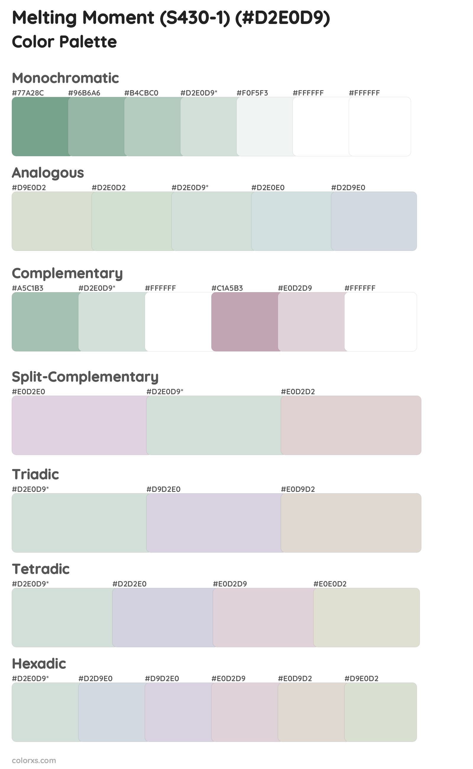 Melting Moment (S430-1) Color Scheme Palettes